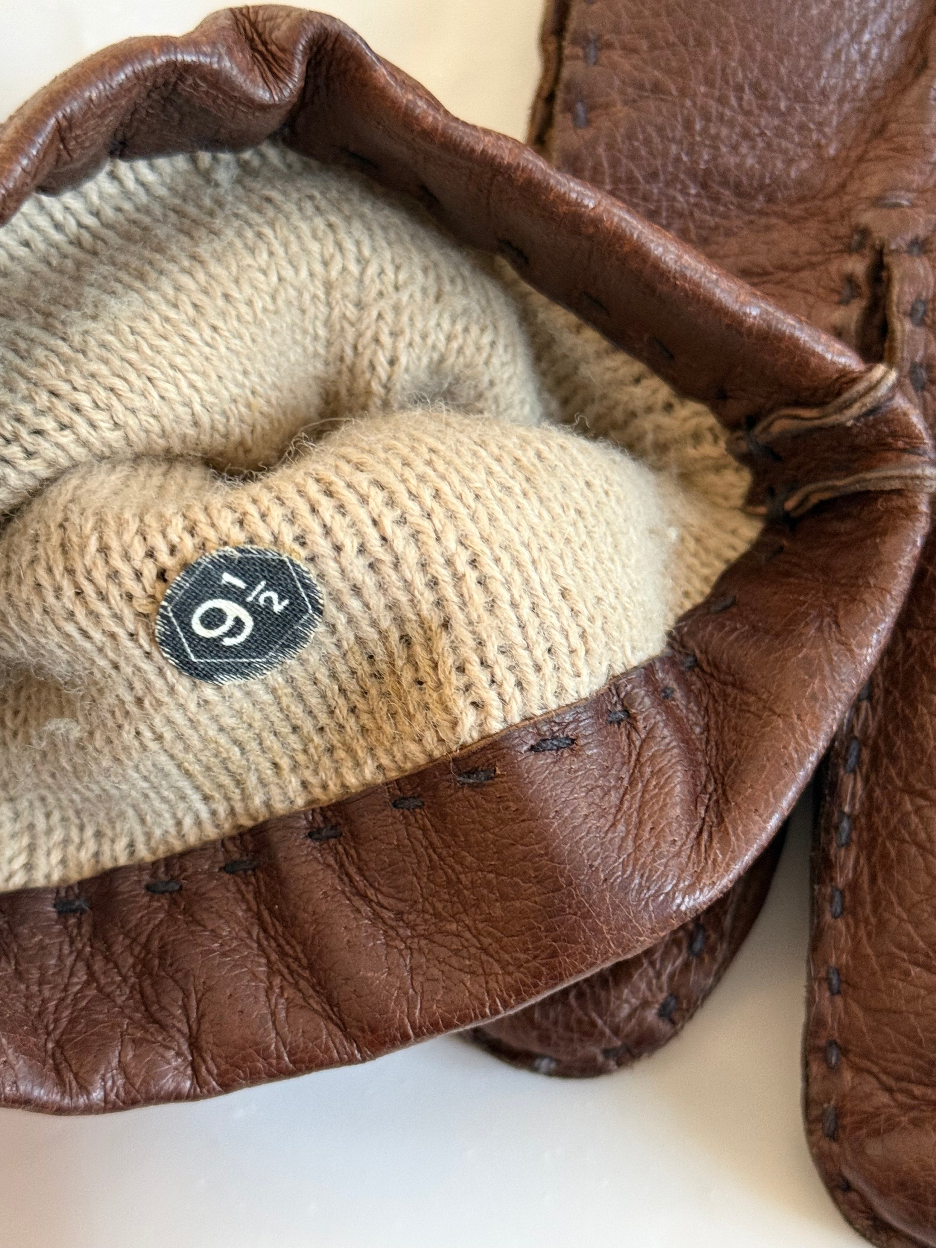Emporio Armani 1990s Brown Leather Gloves