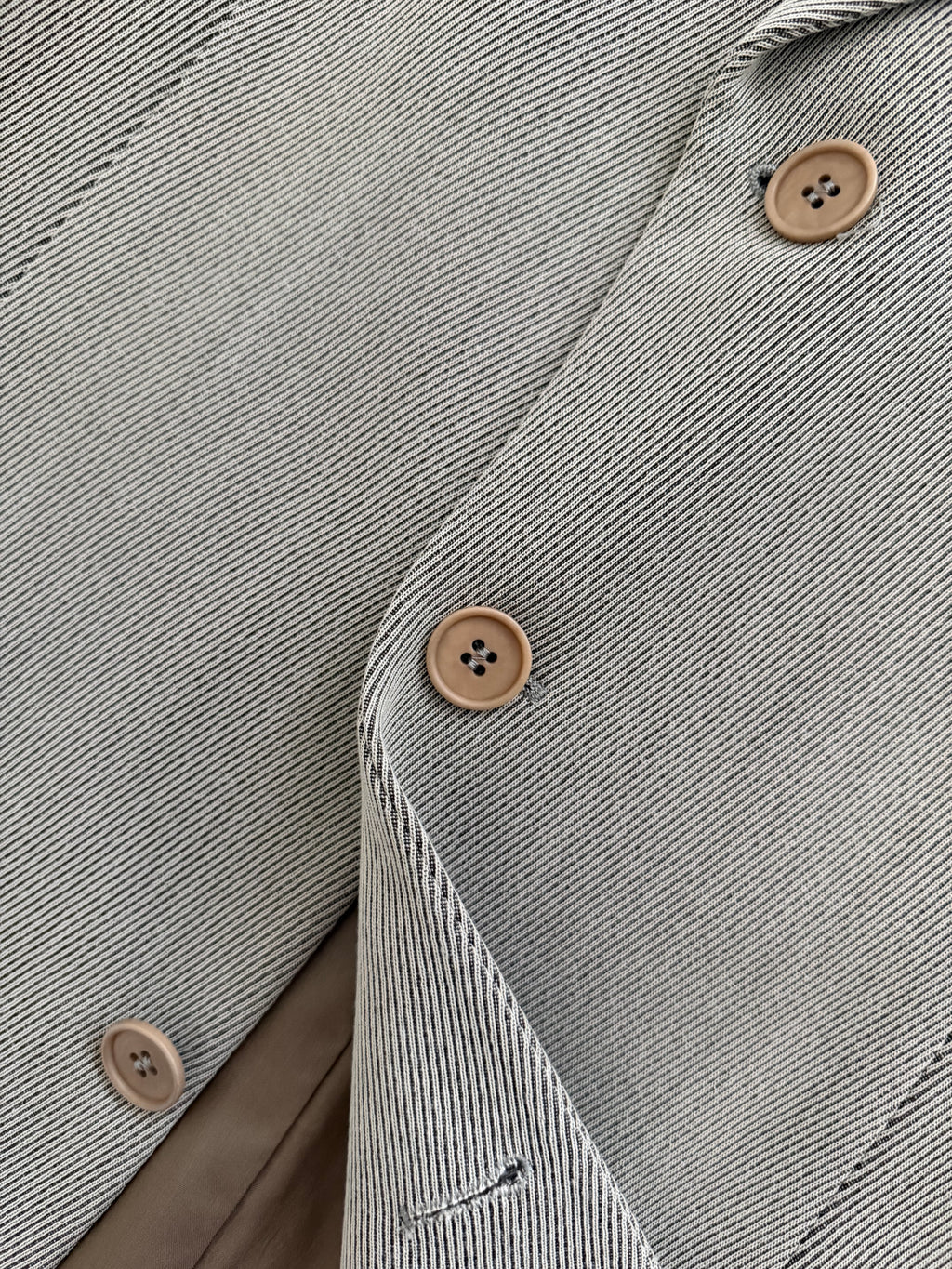 Emporio Armani 1990s Crepe Twill Weave 3B Double-Pleated Suit Sand Beige - Size M Jacket / 32" Waist