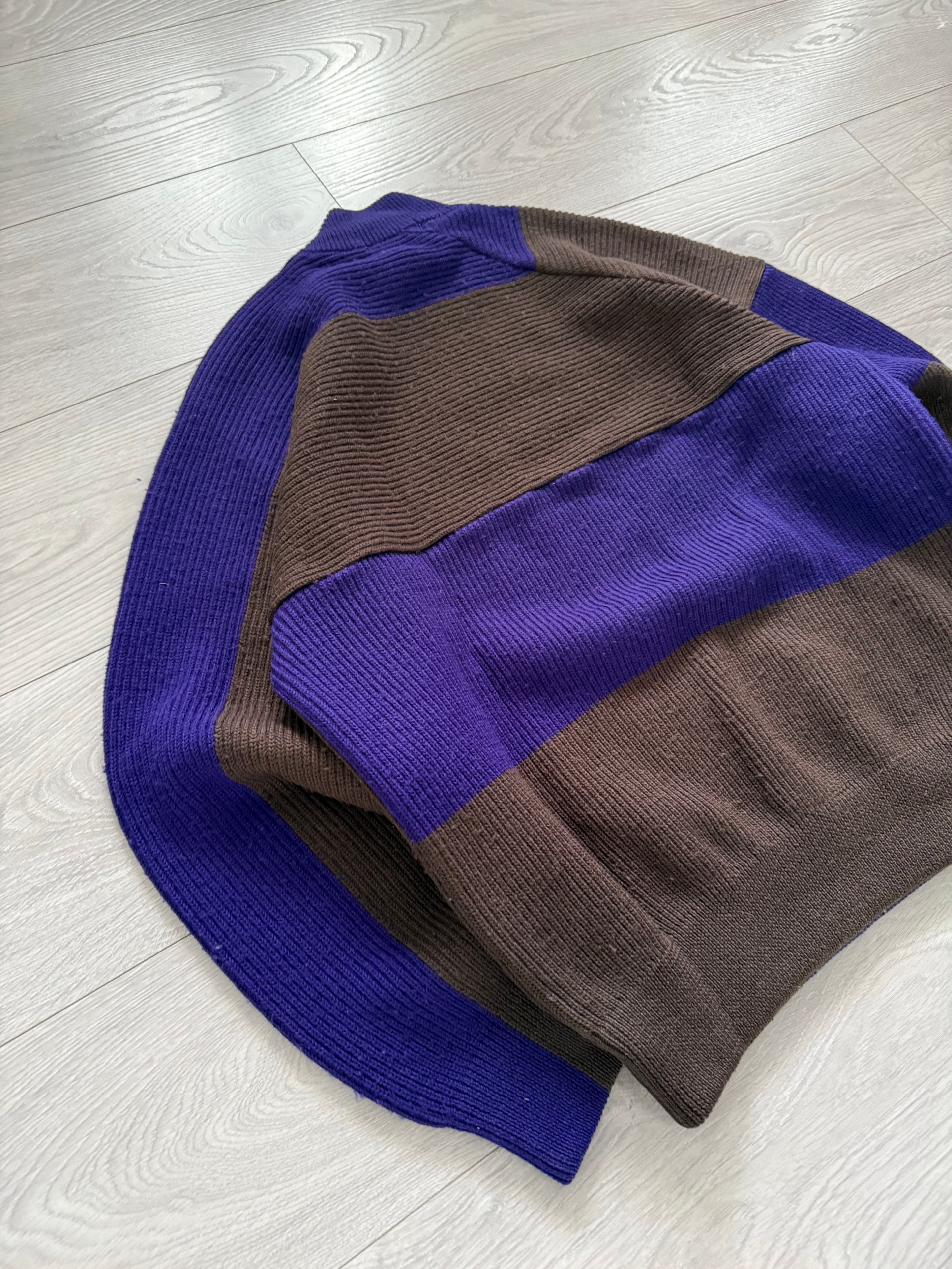 Issey Miyake 1990s Asymmetrical Panelled Mock Neck Knit Sweater - Size M