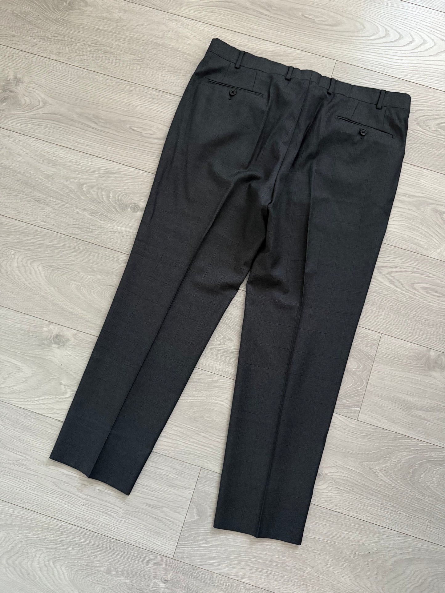 Armani 2016 Windowpane Check Wool Suit - L Jacket / 38" Waist