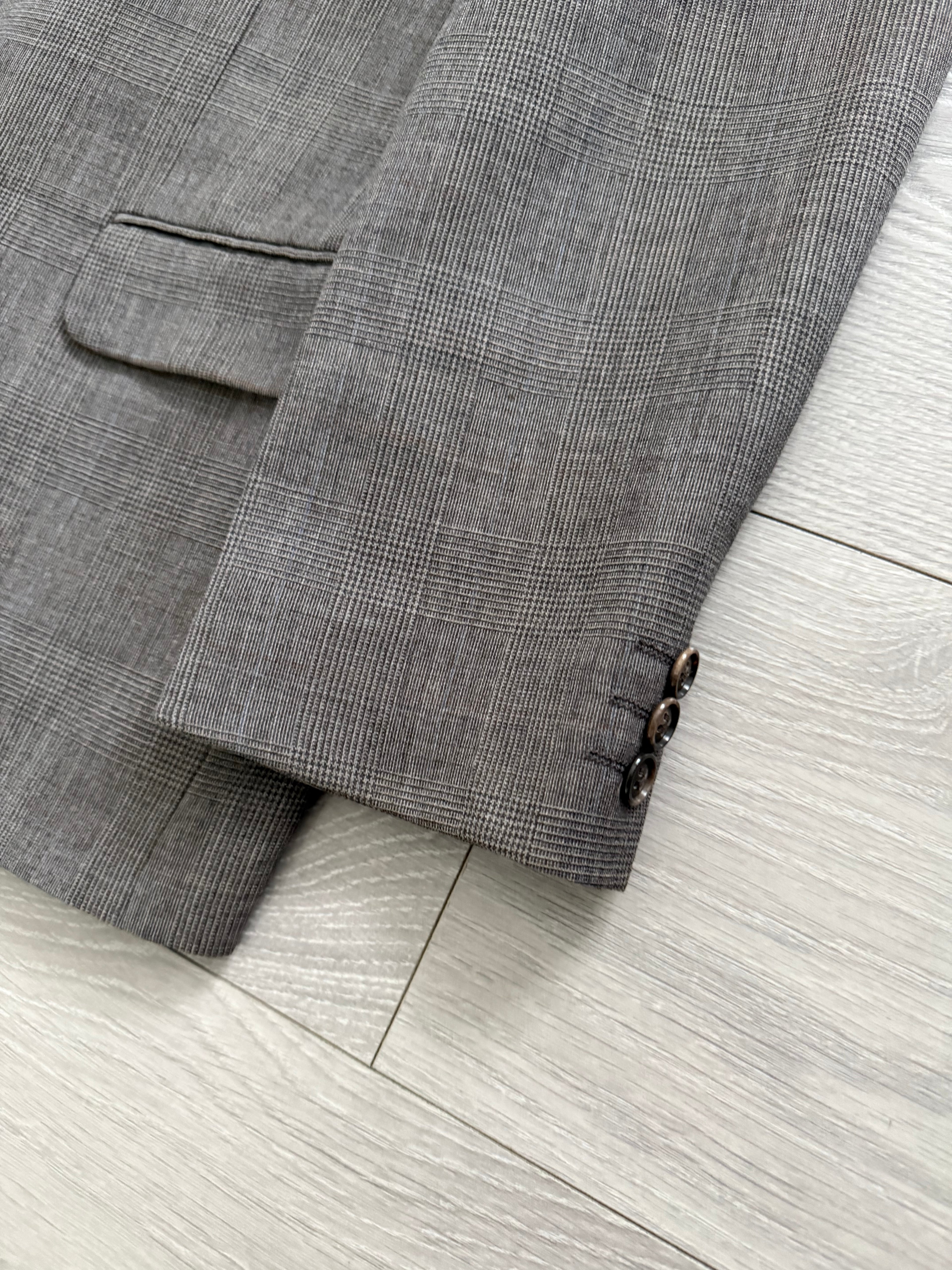 St Michaels 1990s Prince of Wales Check Double Breasted Peaked Lapel Sports Jacket Blazer - Size M