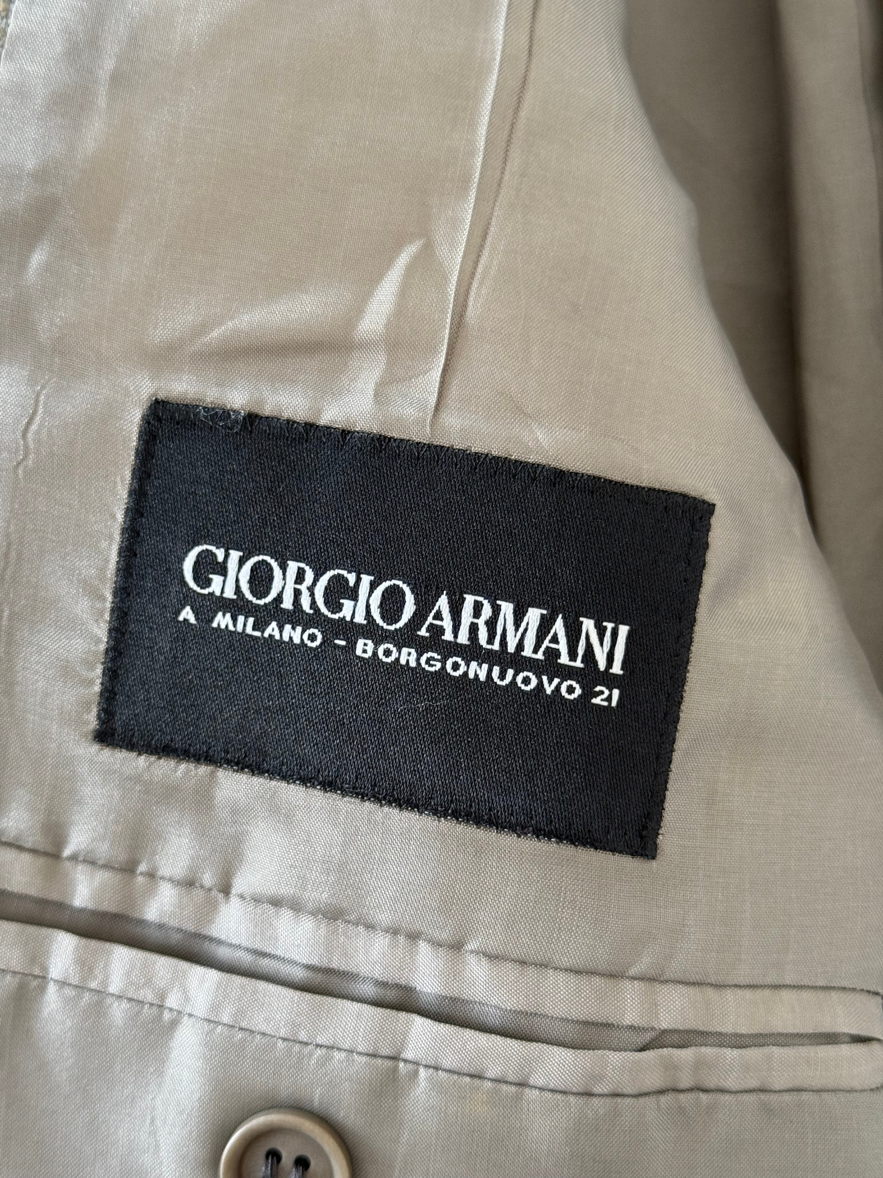 Giorgio Armani Black Label 1990s 3B Wool Cashmere Taupe Sports Jacket Blazer - Size XL