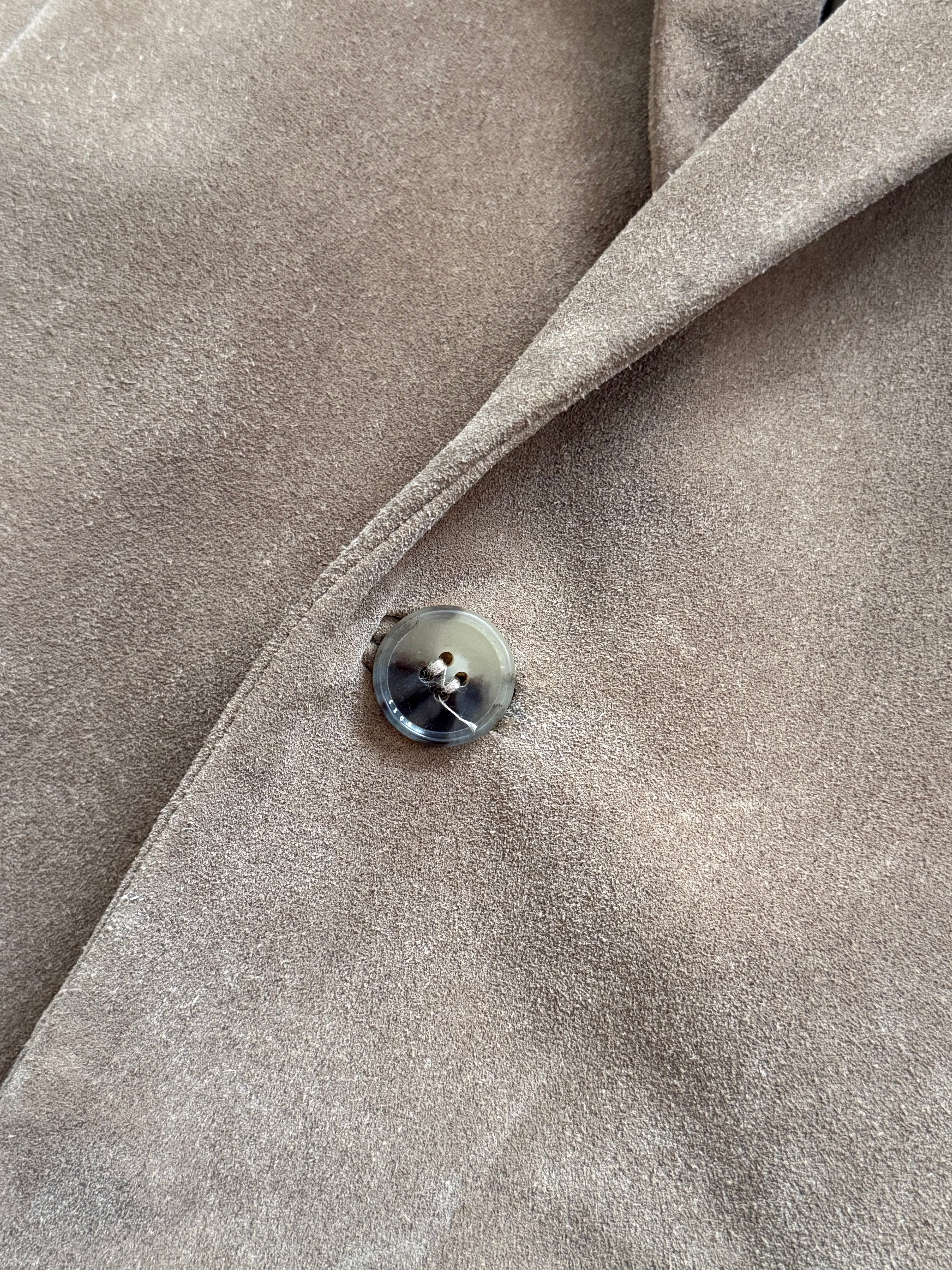 Hugo Boss 1990s Italian Calf Leather Suede 2B Jacket - Size L