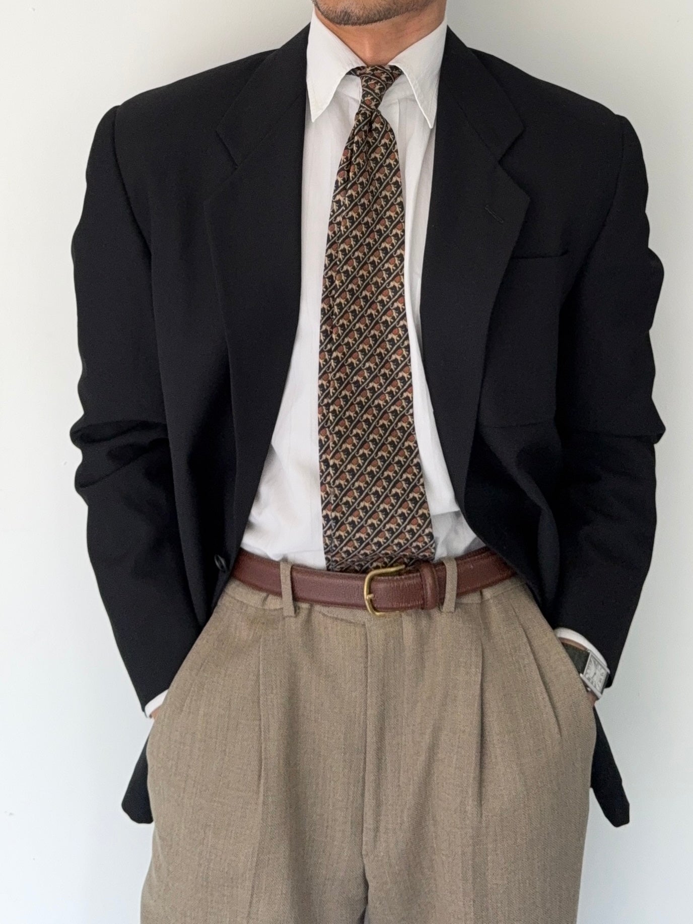 Emporio Armani 1980s 2B Unlined Wool Sports Jacket Blazer - Size S