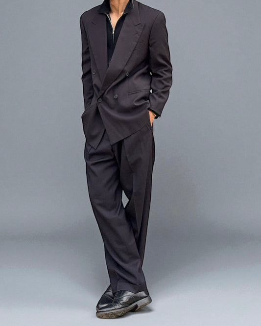 Emporio Armani 1990s Double-Breasted Wool Suit - Size M Jacket / 32" Waist