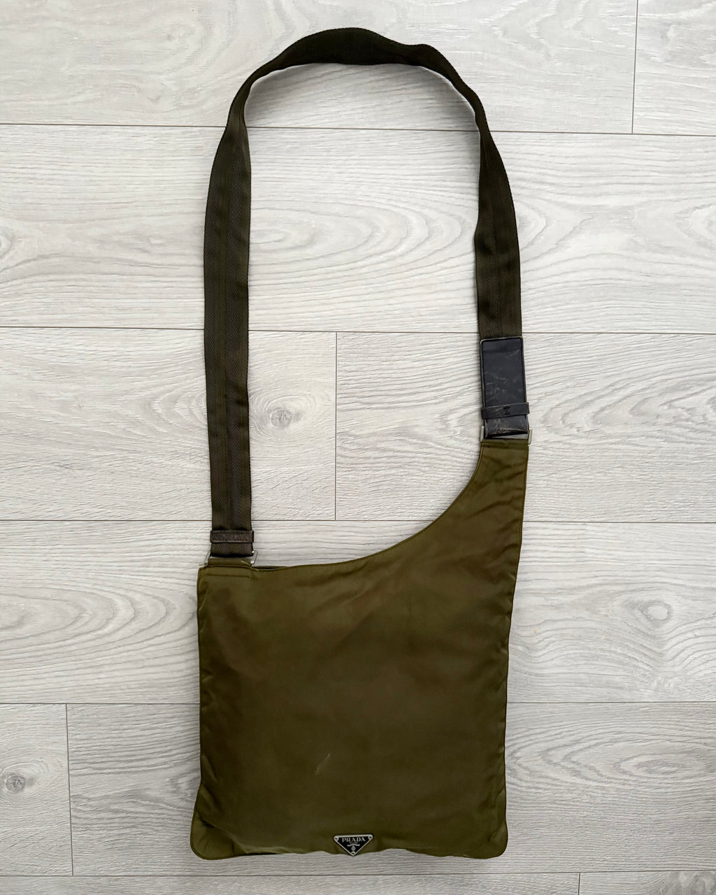 Prada Mainline Vintage Vela Nylon Plaque Logo Crossbody Bag