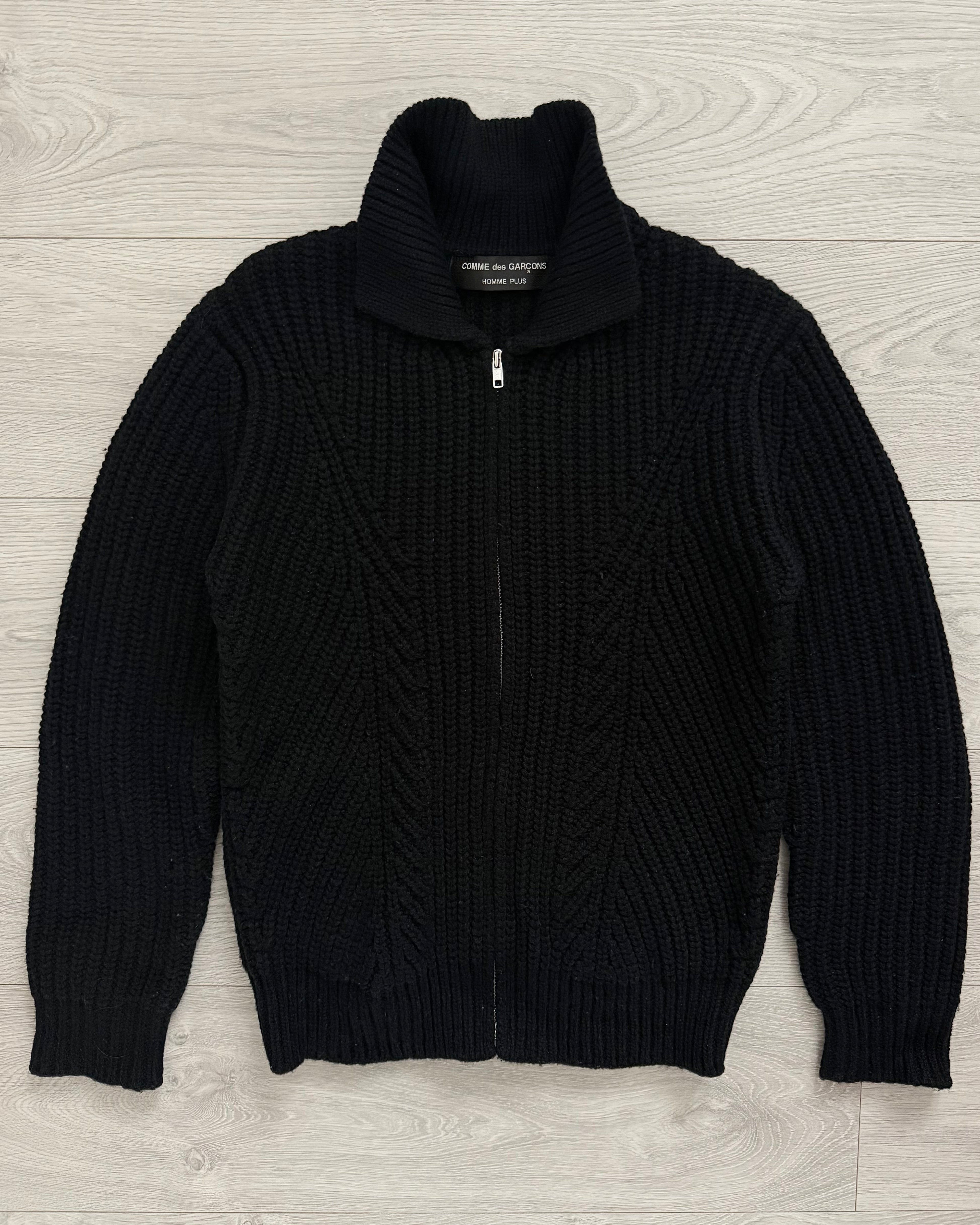 Comme Des Garcons Homme Plus FW2002 Zip Front Geometric Knit Jacket - Size S