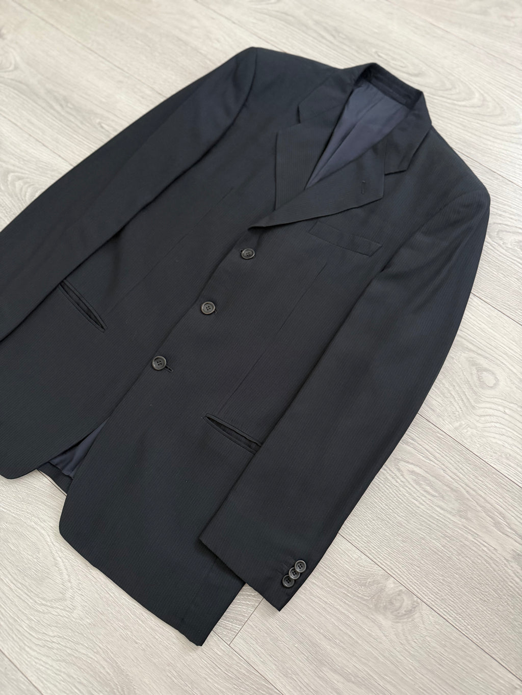Armani 1990s 3B Pleated Wool Pinstripe Suit - Size M Jacket / 30" Waist
