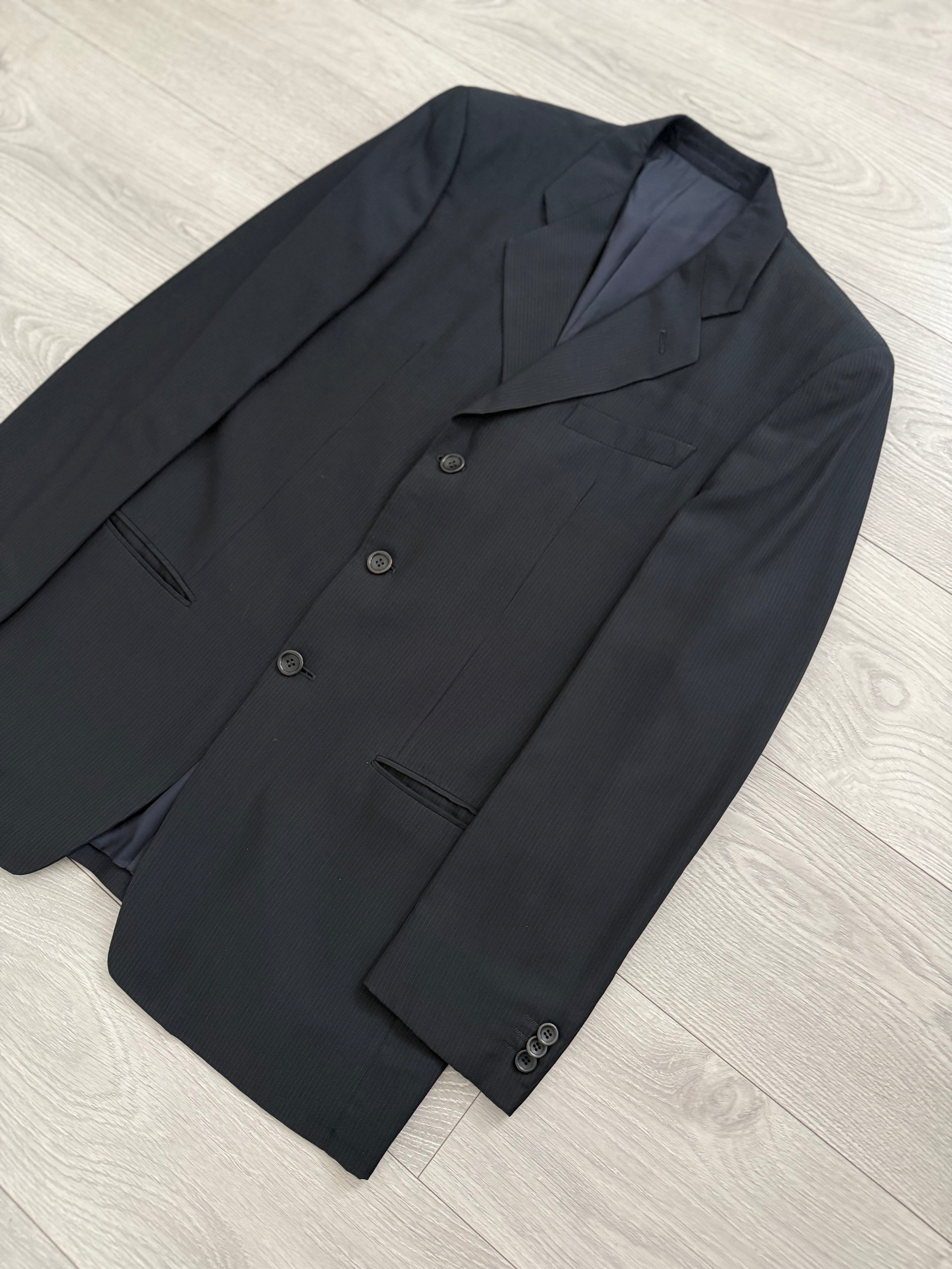 Armani 1990s 3B Pleated Wool Pinstripe Suit - Size M Jacket / 30" Waist