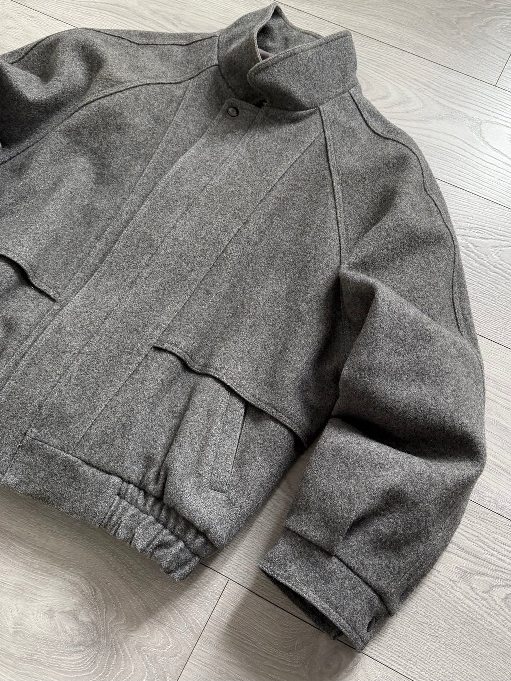 London Fog Vintage 1990s Wool Blouson Bomber Jacket - Size L