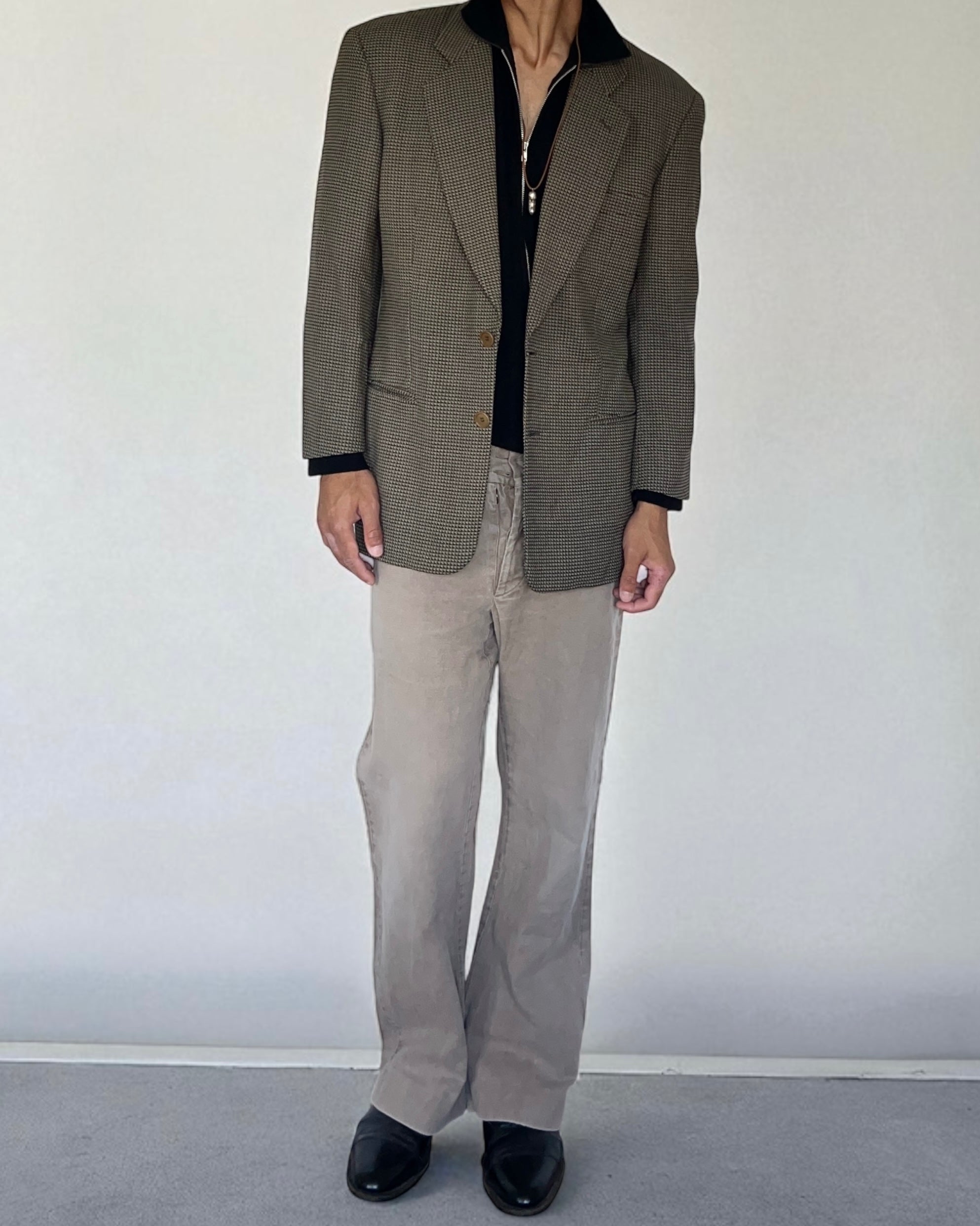 Giorgio Armani 1990s Houndstooth Wool Blazer Jacket - Size M