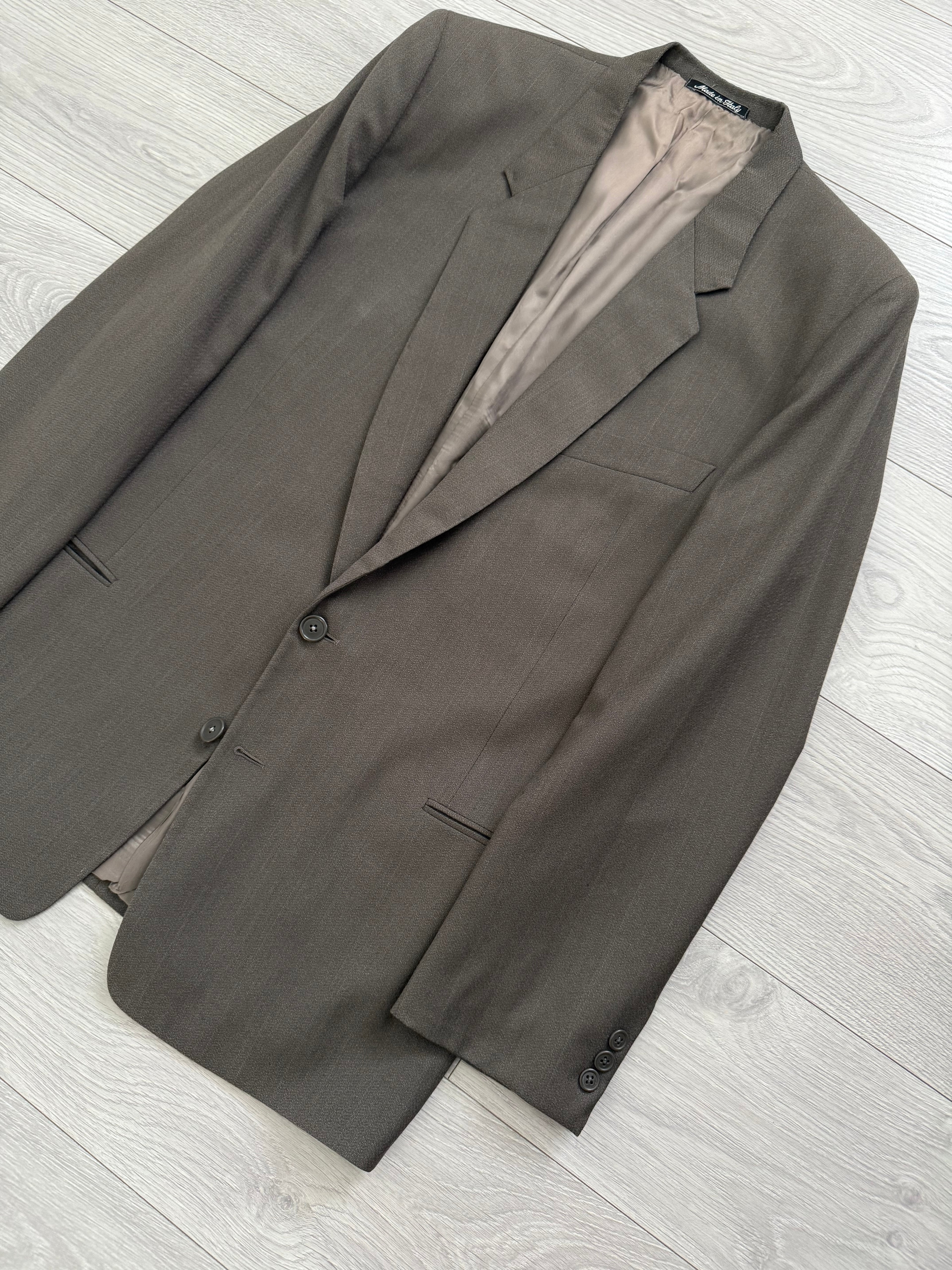 Giorgio Armani 1980s 2B Taupe Brown Wool Sports Jacket Blazer - Size XL
