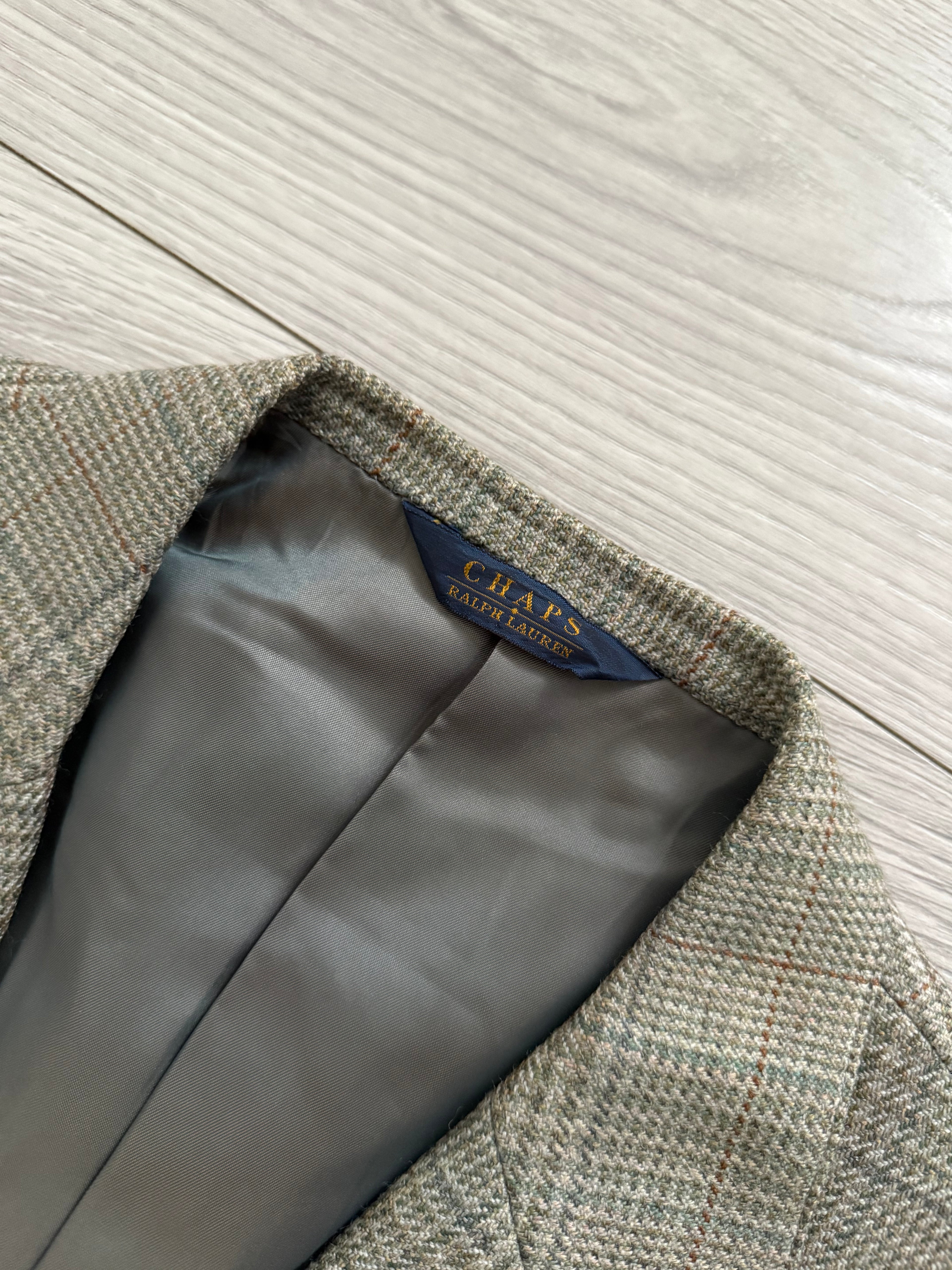 Chaps Ralph Lauren 1990s Checkered Wool Sports Jacket - Size L