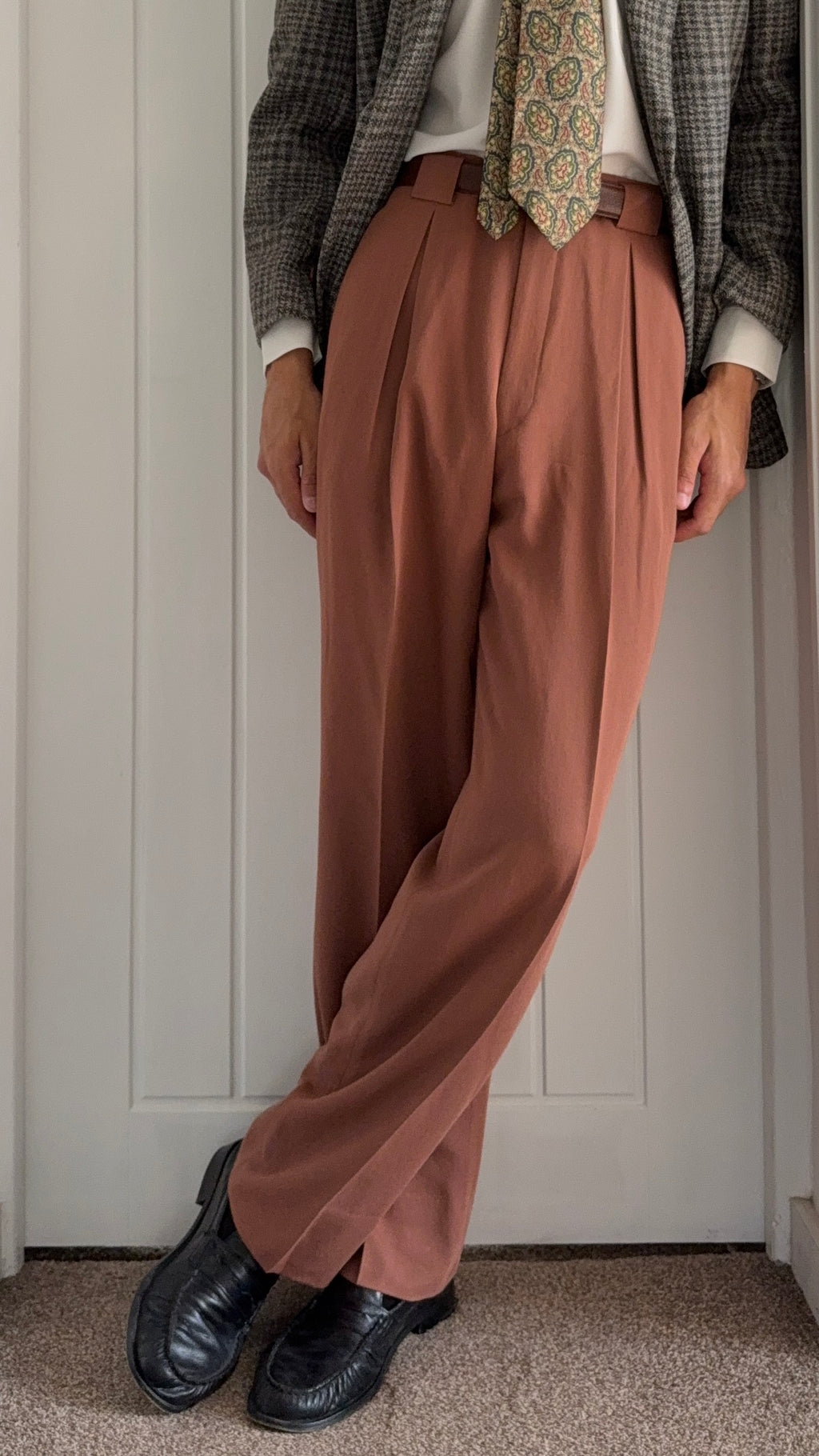 Allegri Armani 1980s Double Pleat Rayon Draped Pants - Size 31" Waist