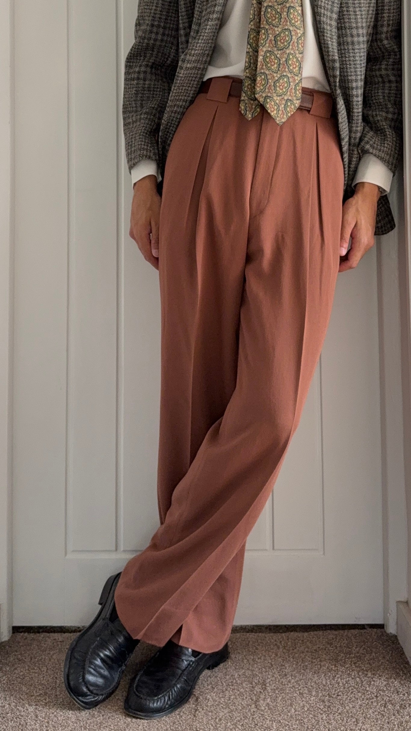 Allegri Armani 1980s Double Pleat Rayon Draped Pants - Size 31" Waist