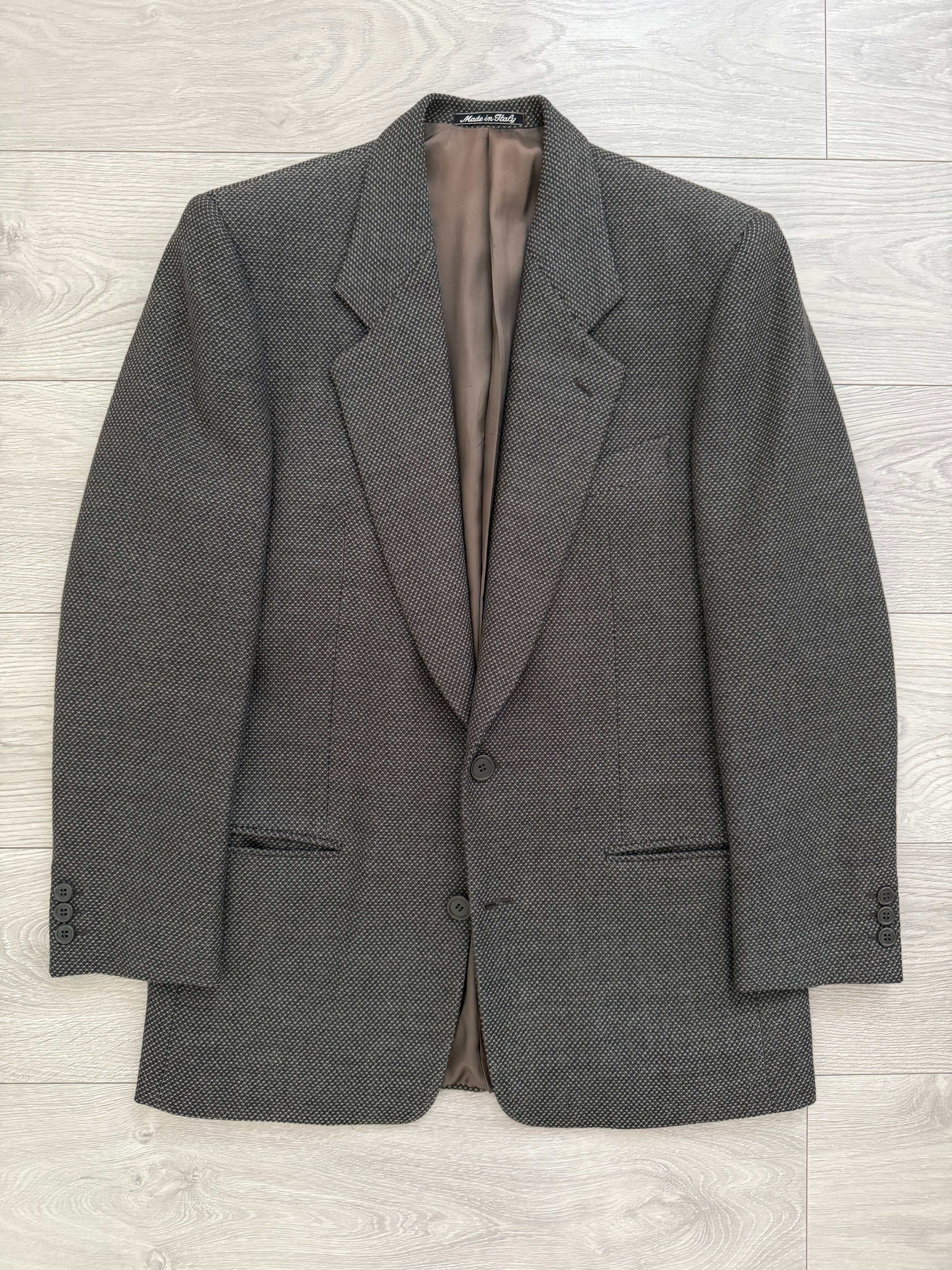 Giorgio Armani 1980s Textured 2B Wool Brown Sports Blazer Jacket - Size M