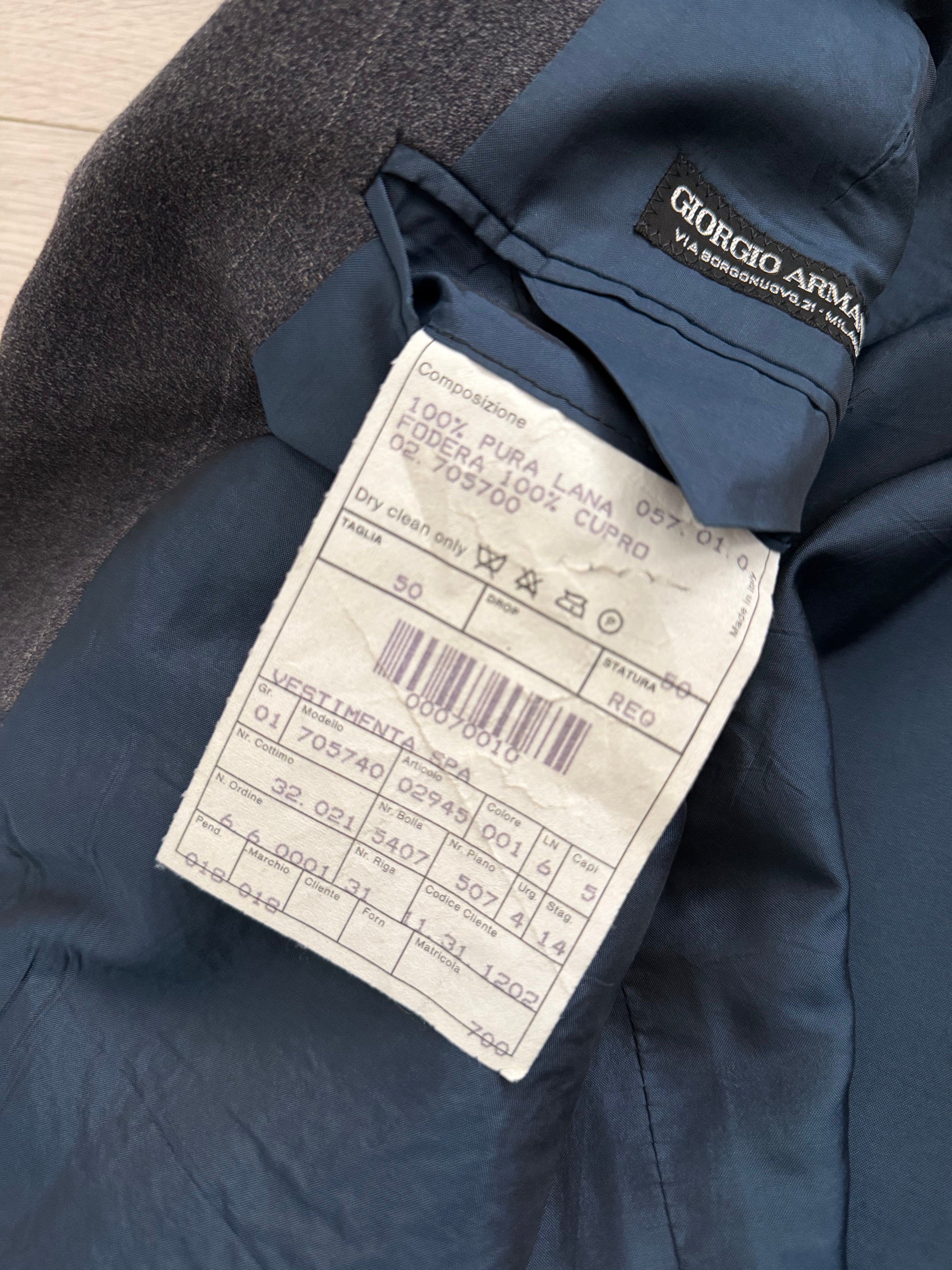 Giorgio Armani Black Label 1990s 2B Double-Pleated Suit Grey - Size L Jacket / 33" Waist