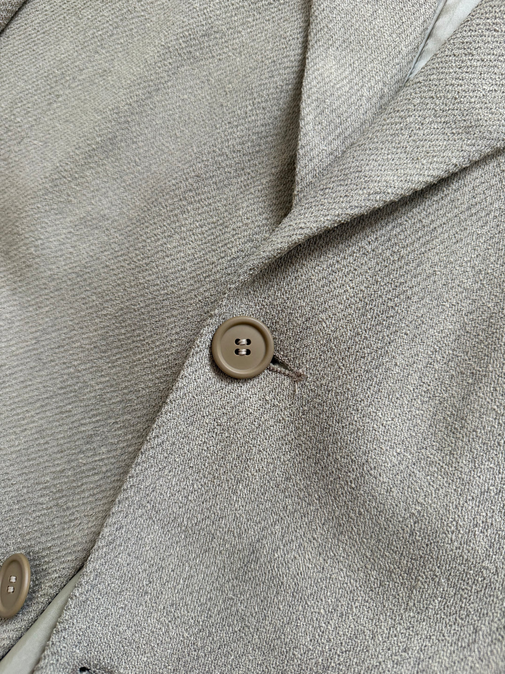 Giorgio Armani 1980s 2B Wool Silk Beige Sport Jacket Blazer - Size M