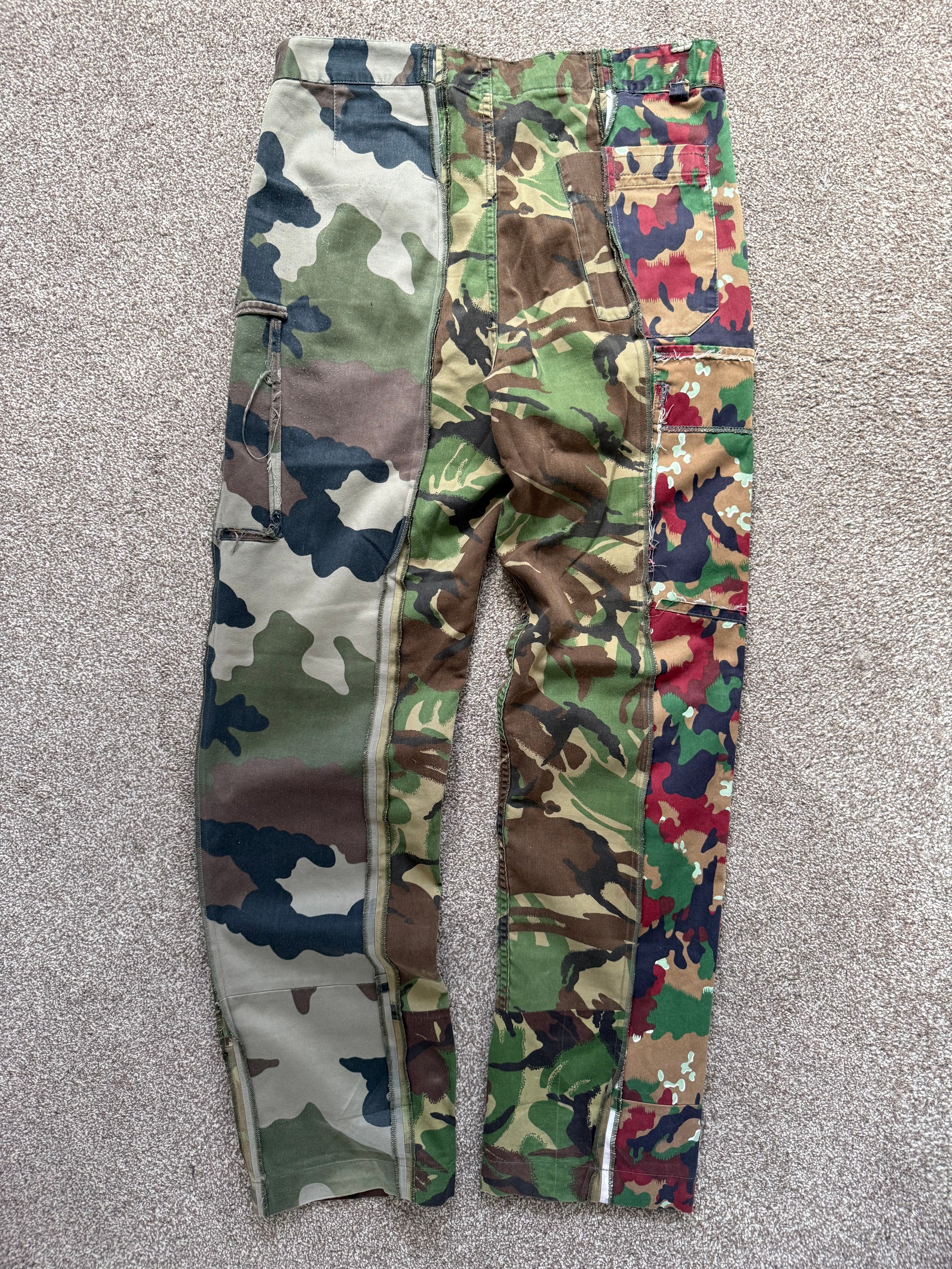 Maison Martin Margiela Artisanal Line (0)(10) SS2005 Re-Worked Multi Camo Pants - Size 34" Waist