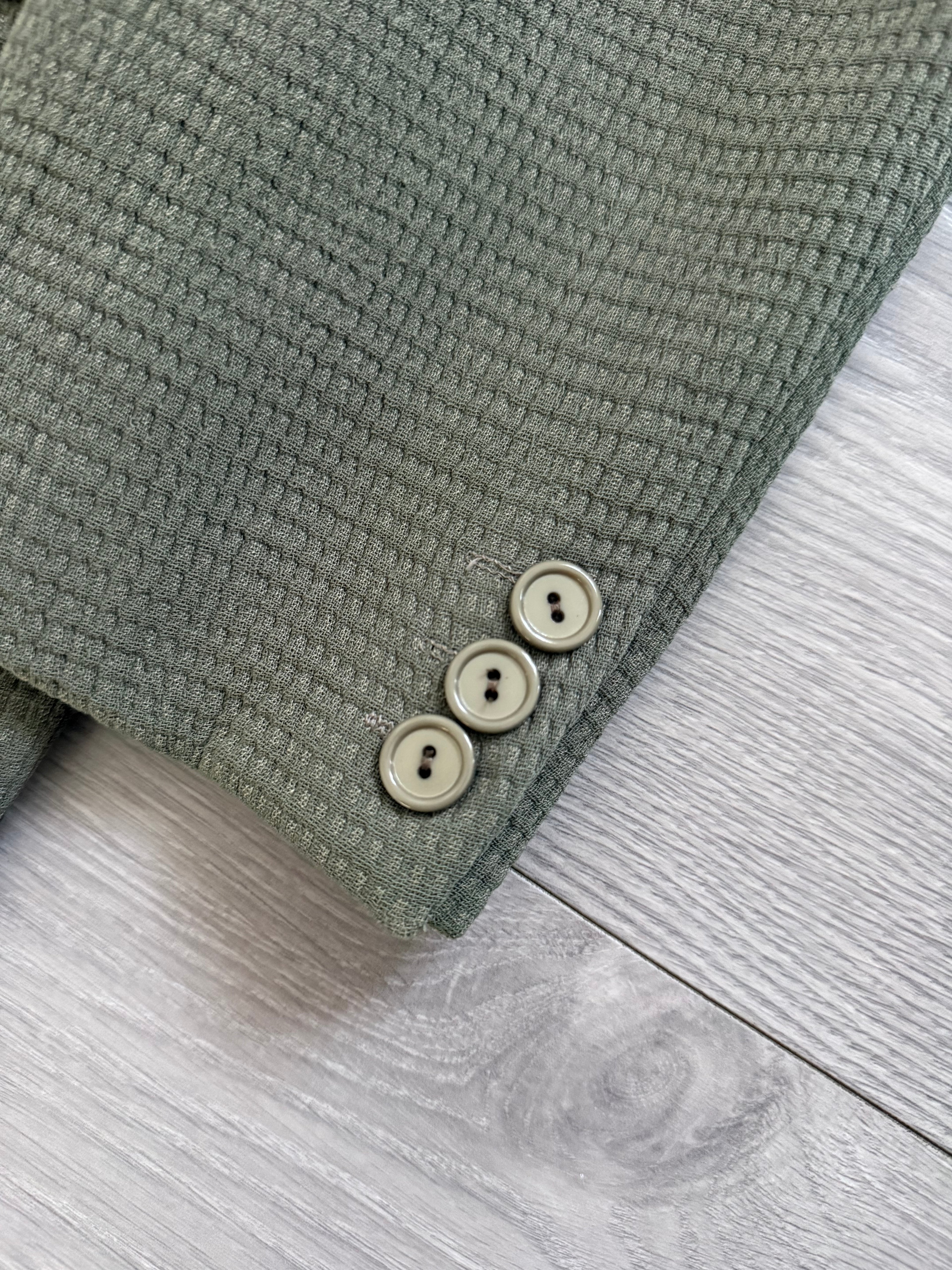 Giorgio Armani Black Label 1990s Textured 2B Sage Green Sports Blazer Jacket - Size XL