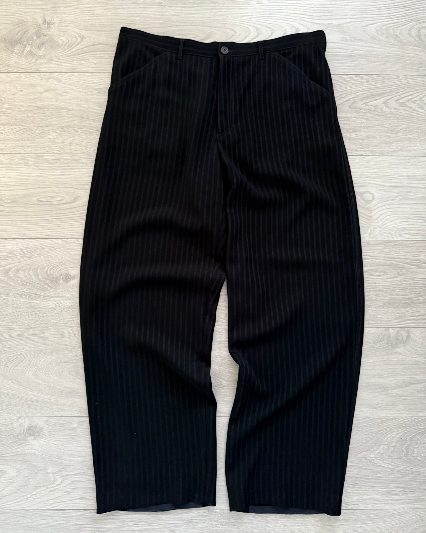 Giorgio Armani 1990s Peaked Lapel Striped Relaxed Suit - Size L Jacket / 34" Waist