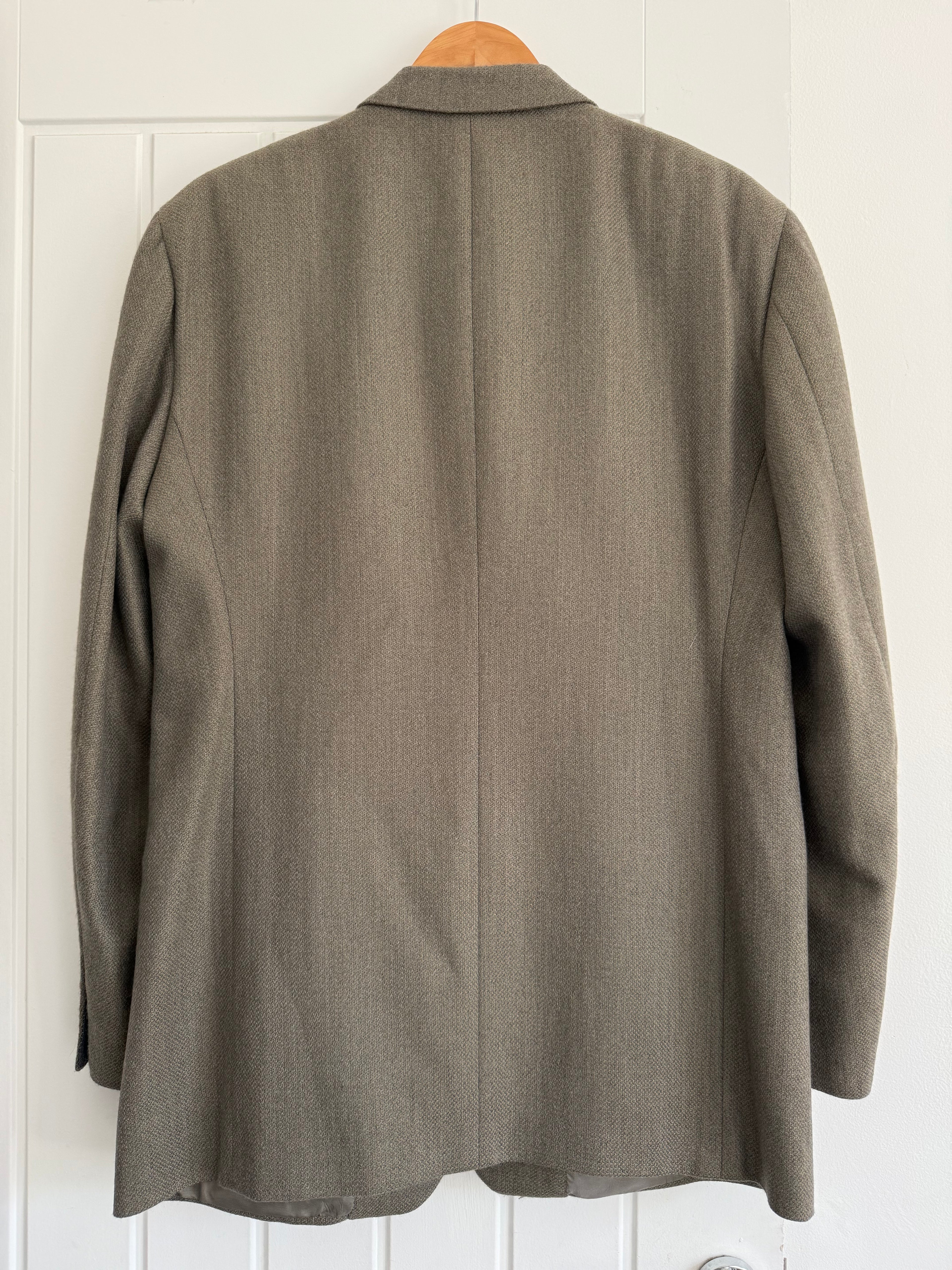 Giorgio Armani Black Label 1990s 3B Wool Cashmere Taupe Sports Jacket Blazer - Size XL