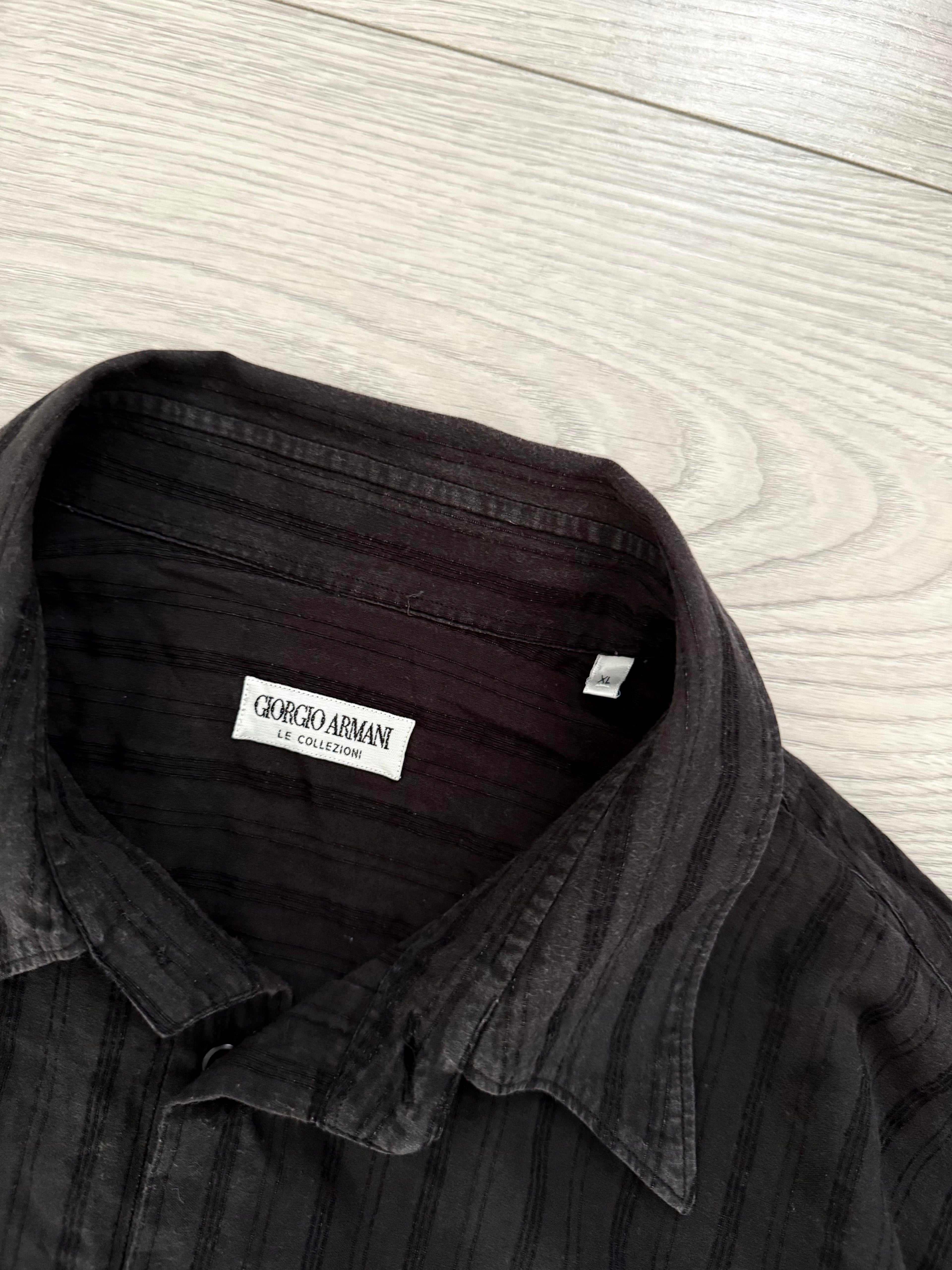 Giorgio Armani 1980s Spear Collar Relaxed Short Sleeve Shirt - Size XL