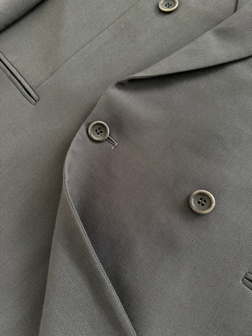 Armani 1990s Double Breasted Draped Pleated Wool Suit - Size XXL Jacket / 38" Waist