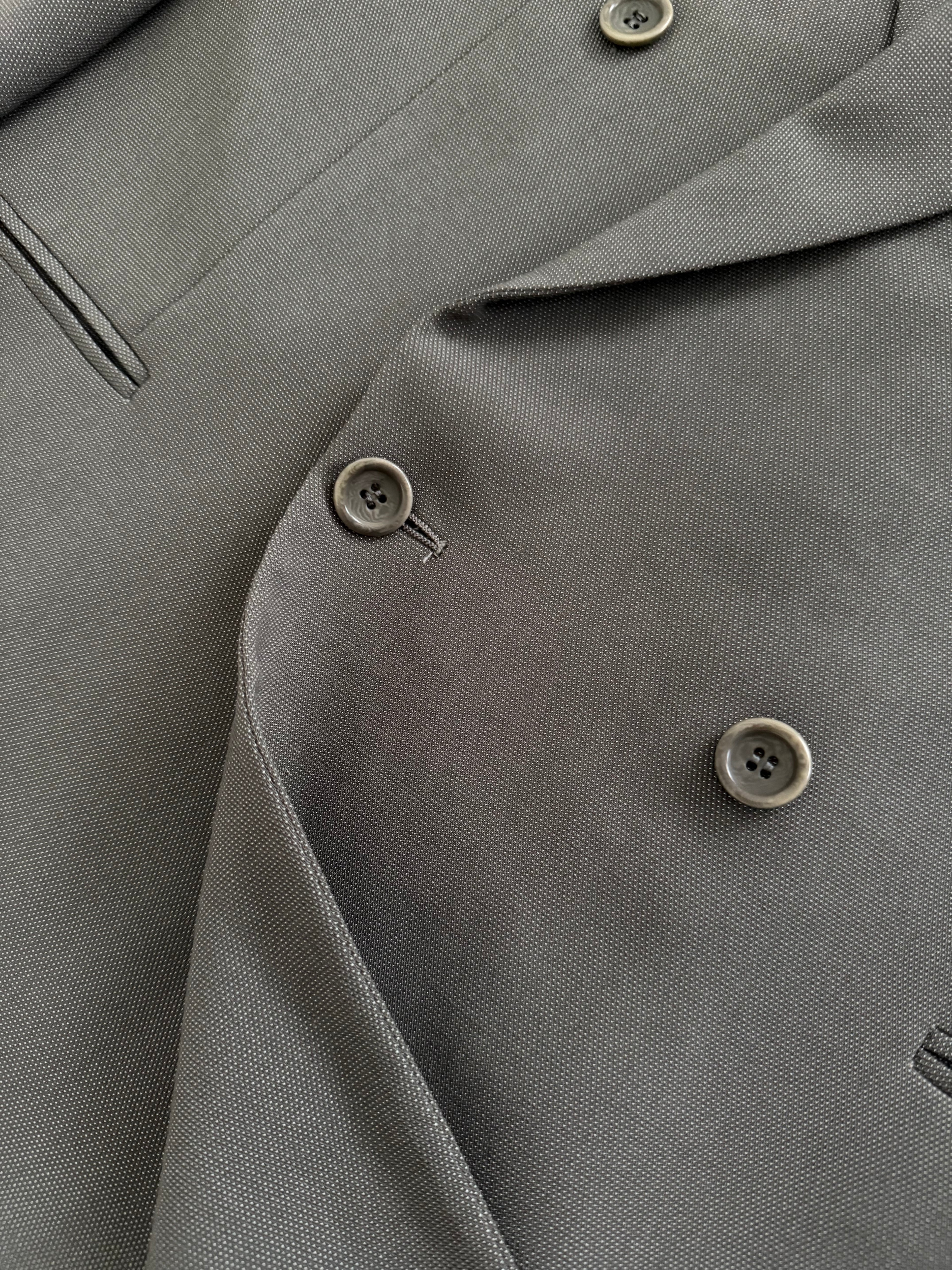 Armani 1990s Double Breasted Draped Pleated Wool Suit - Size XXL Jacket / 38" Waist