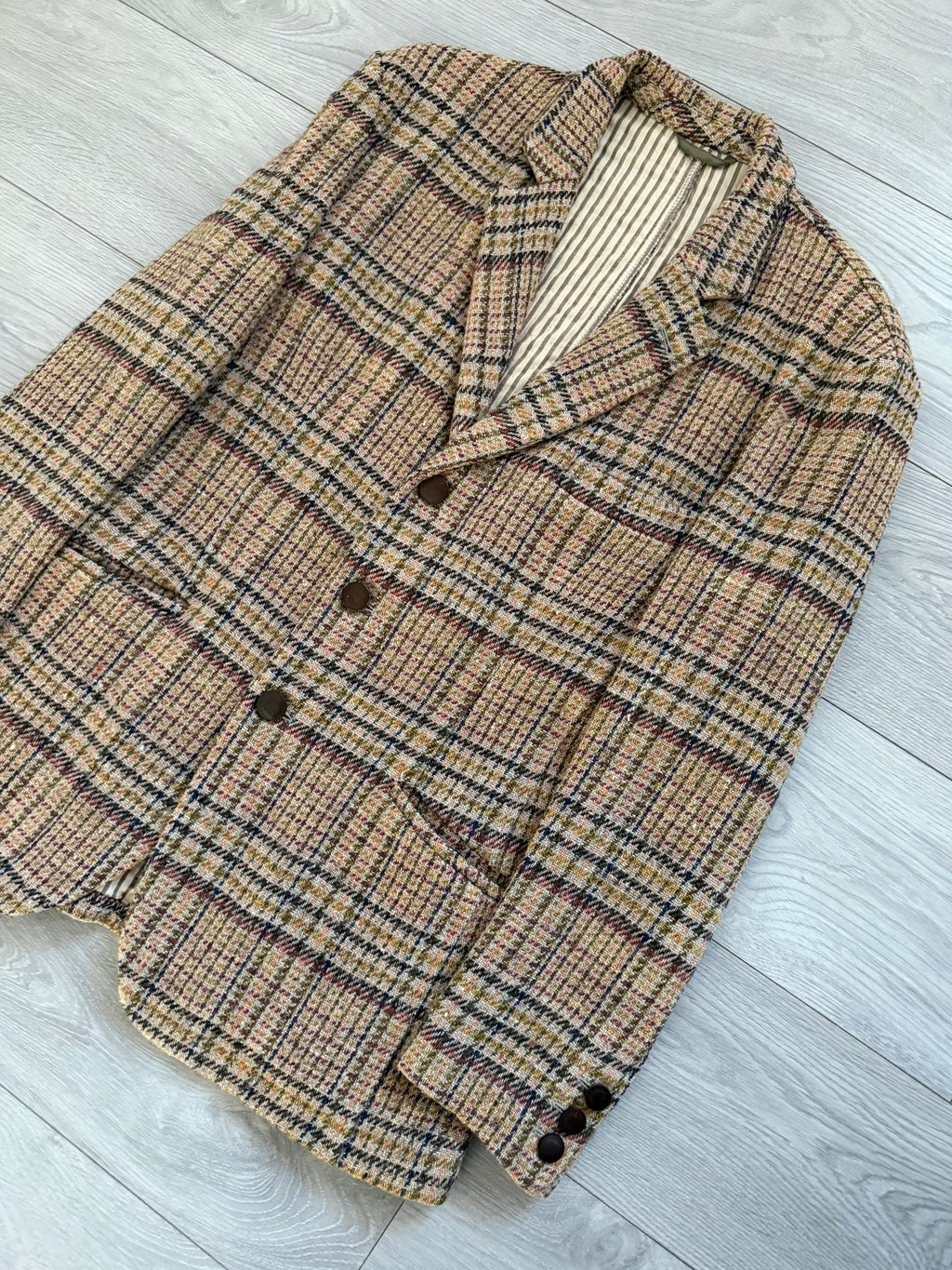 Emporio Armani 1990s 3B Check Wool Textured Sport Jacket Blazer - Size M