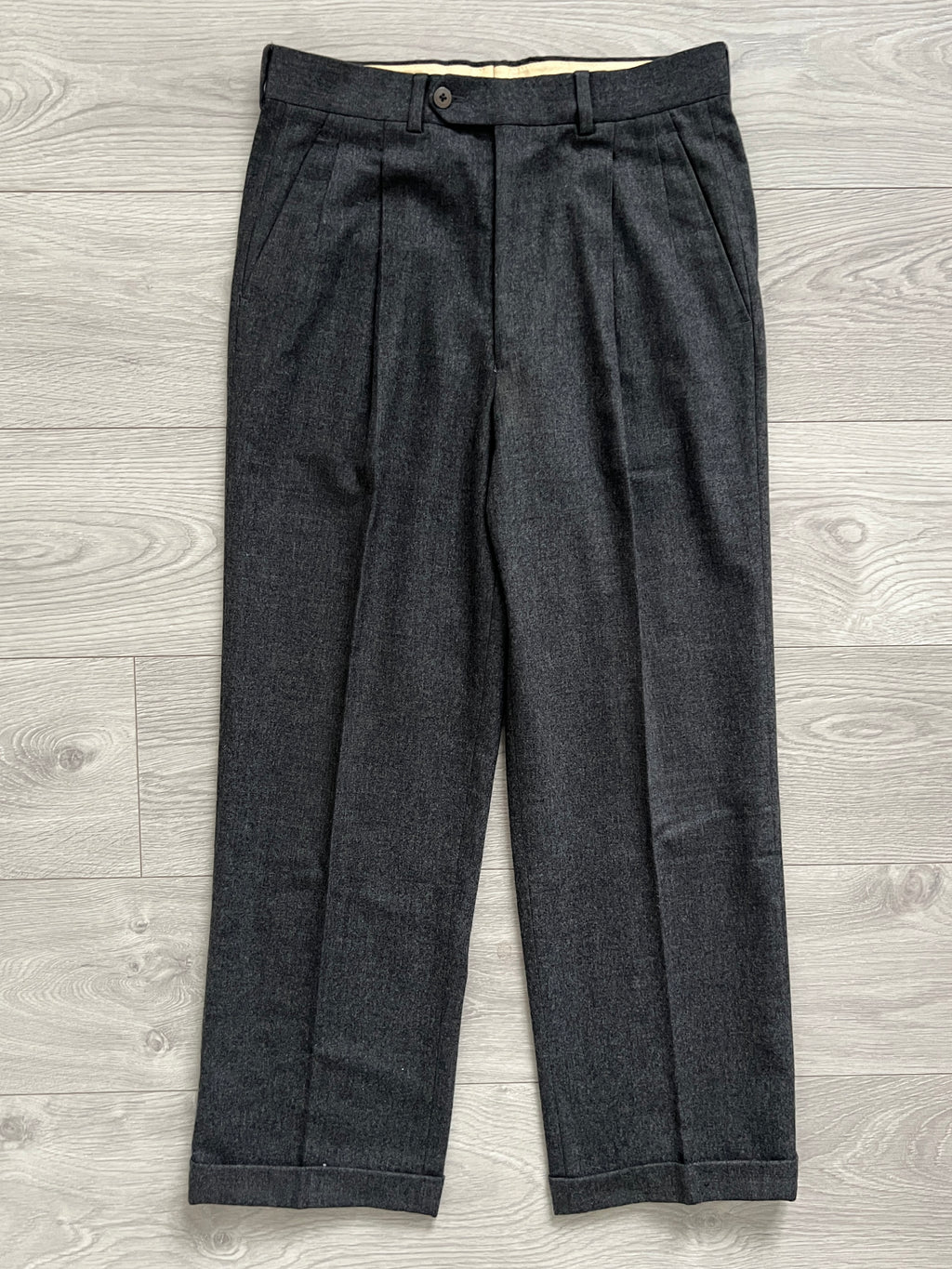 Giorgio Armani 1990s Double-Breasted Pleated Relaxed Wool Suit - Size S Jacket / 30" Waist