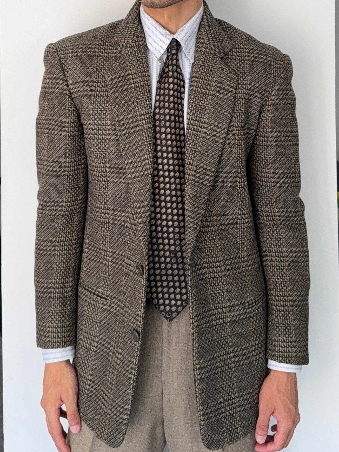 Giorgio Armani 1980s 2B Textured Wool Sports Jacket Blazer - Size S