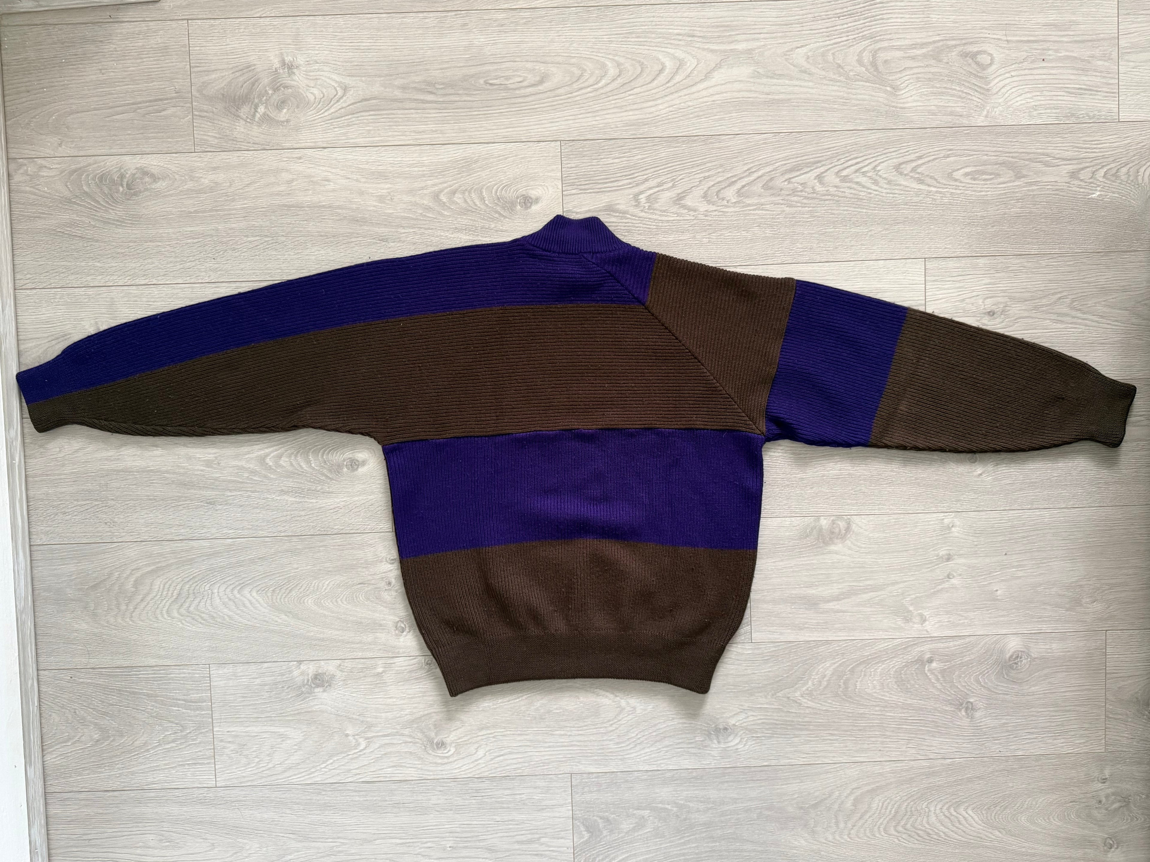 Issey Miyake 1990s Asymmetrical Panelled Mock Neck Knit Sweater - Size M
