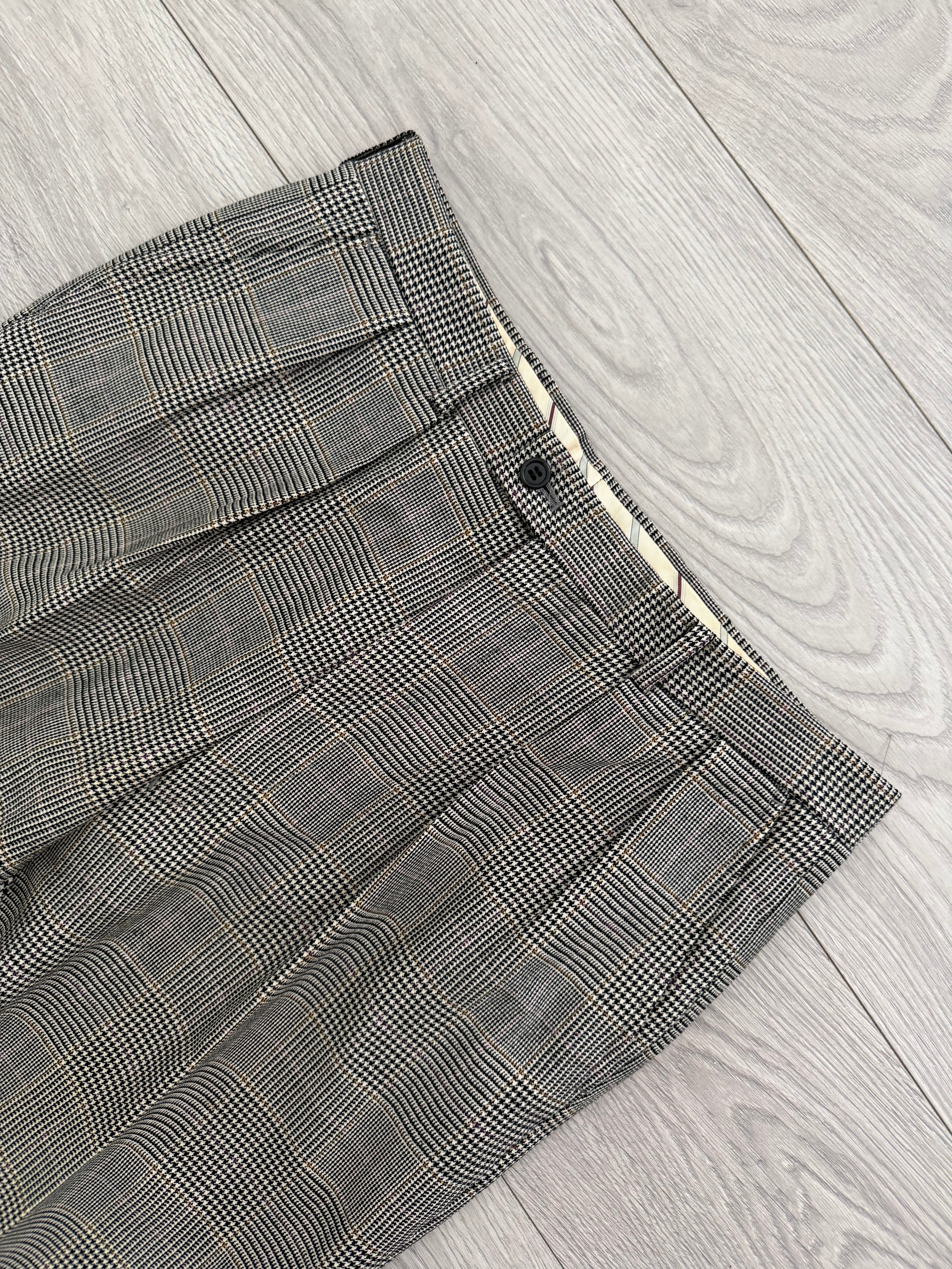 Paul Smith 1990s Peaked Lapel Double Breasted Wool Check Suit - Size M Jacket / 32" Waist