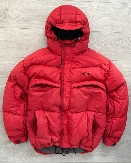 Oakley AW06 Goose Down Red Technical Puffer Jacket - Size M