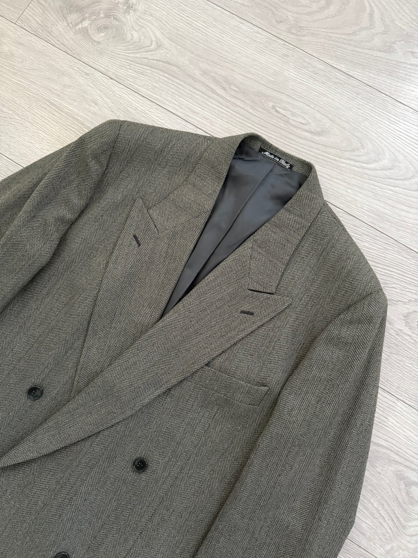 Emporio Armani 1990s Double-Breasted Pleated Wool Suit - Size M Jacket / 34" Waist