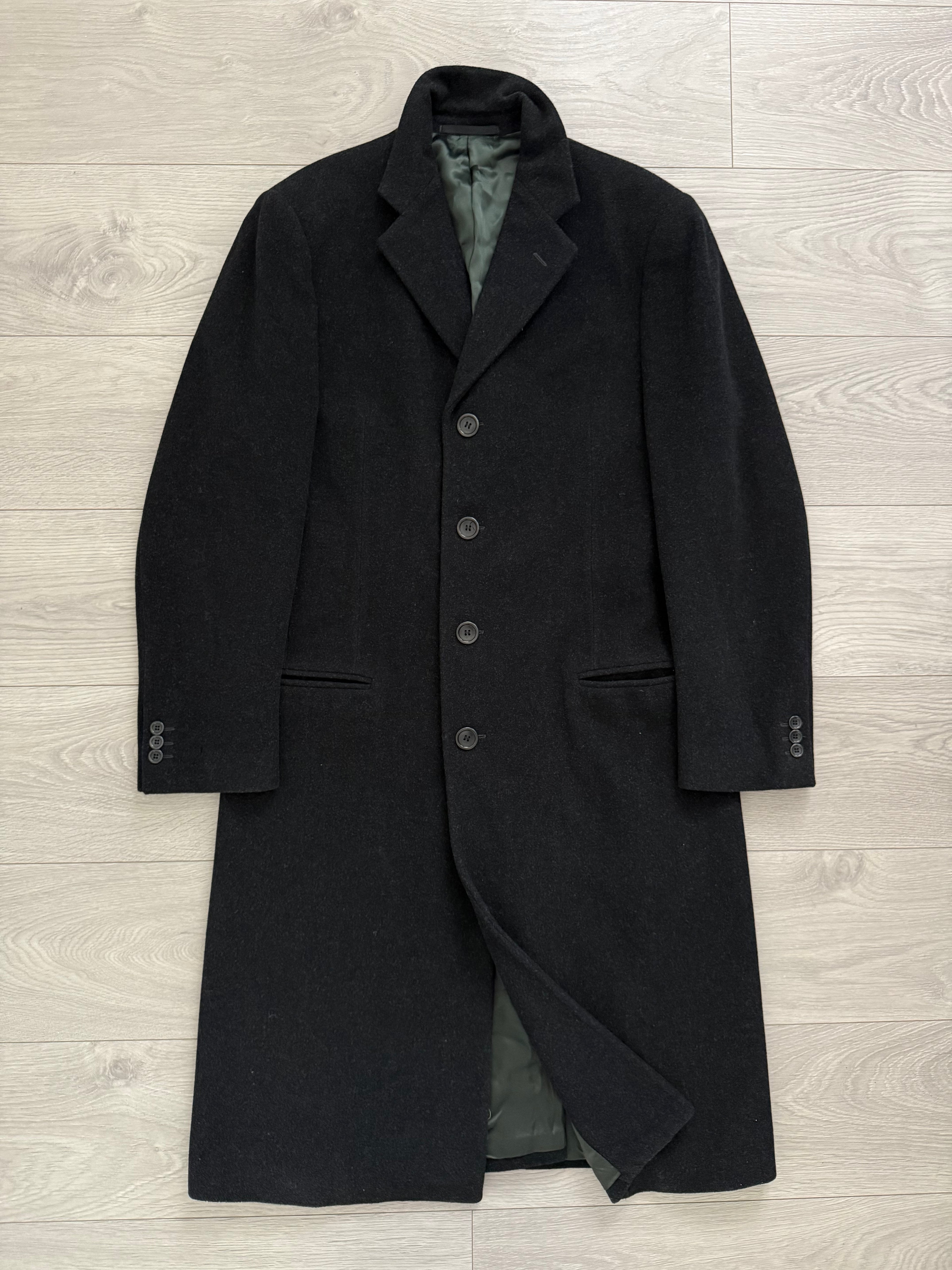 Armani 1990s Charcoal Grey Wool Over Coat - Size M