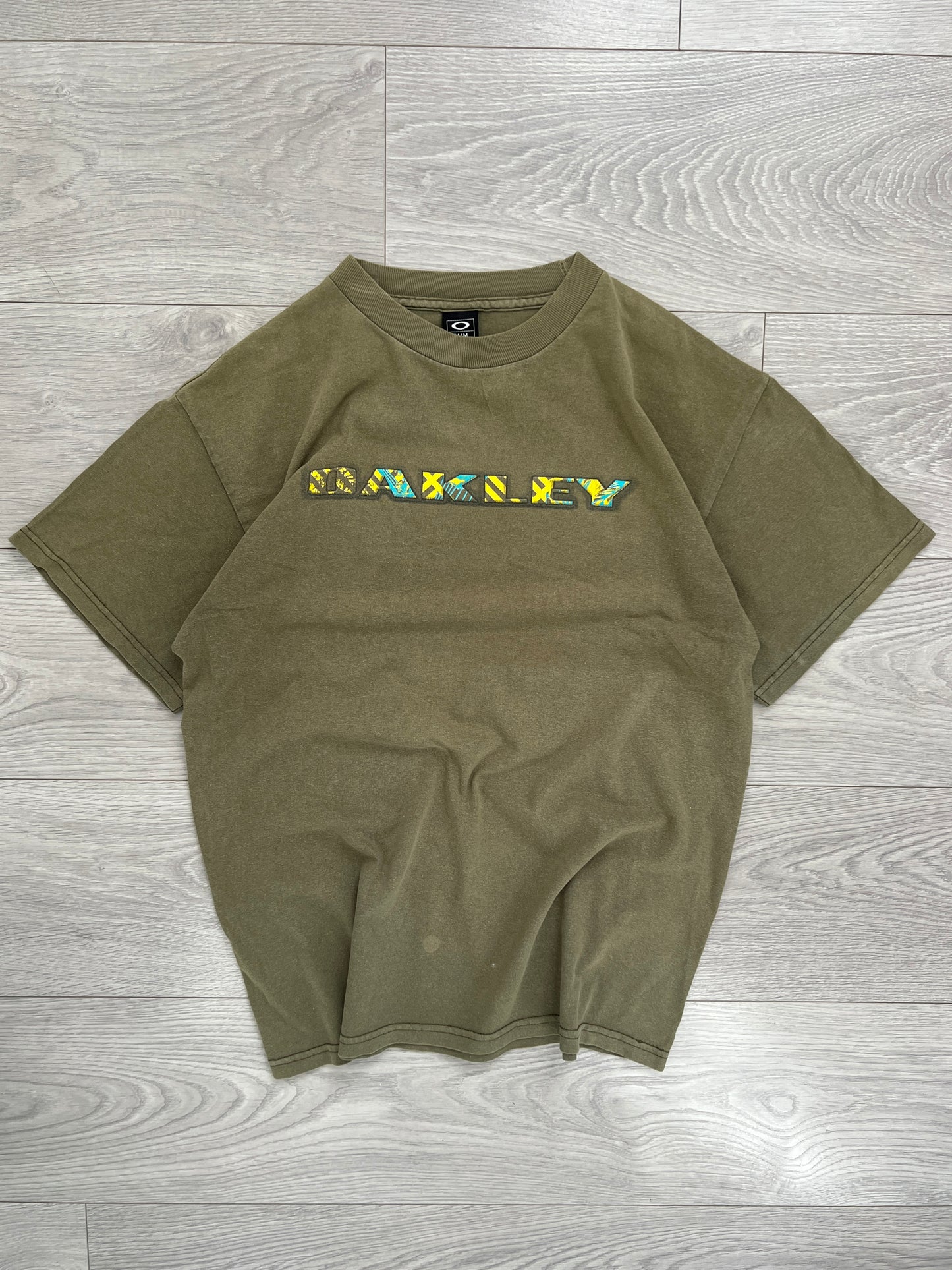 Oakley 2007 Floral Icon Logo Graphic Print T-Shirt - Size M