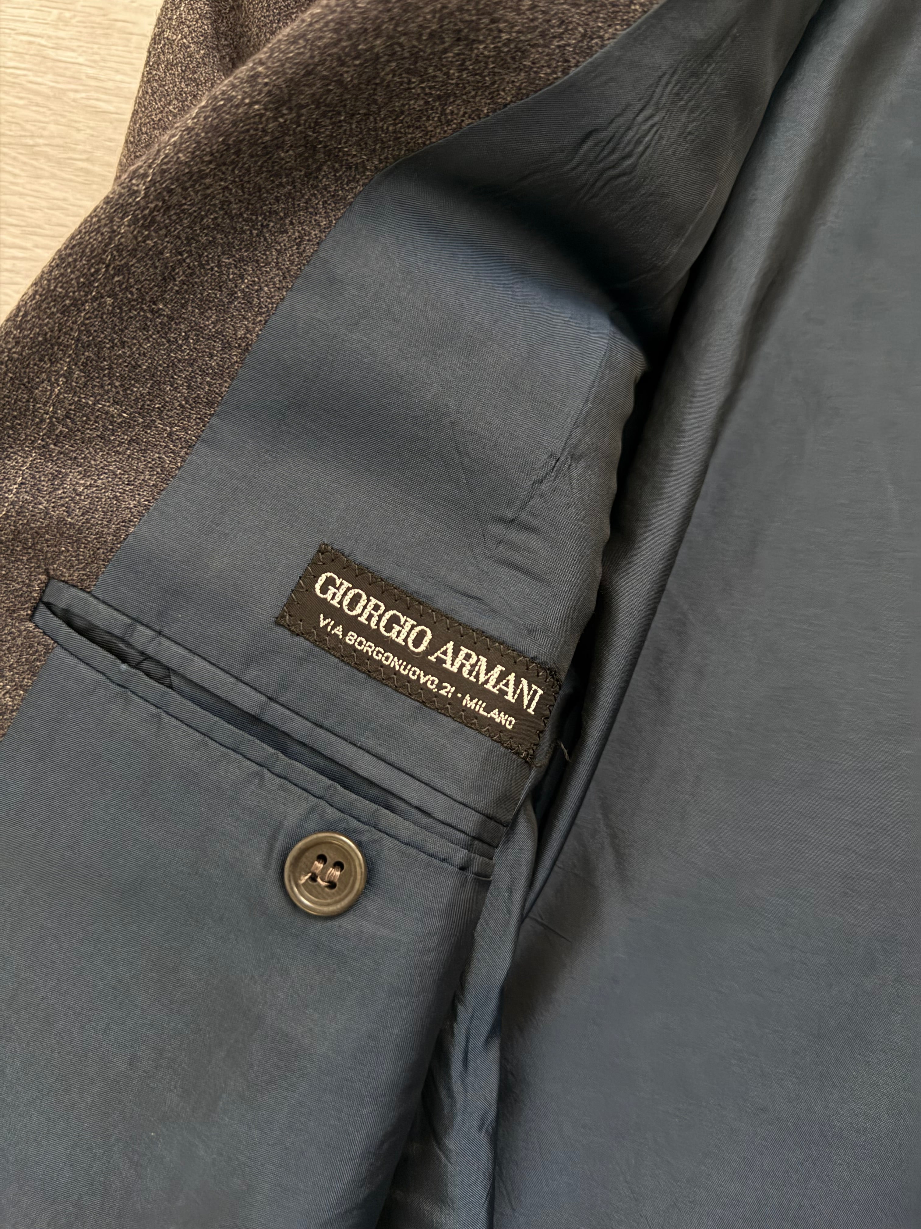 Giorgio Armani Black Label 1990s 2B Double-Pleated Suit Grey - Size L Jacket / 33" Waist