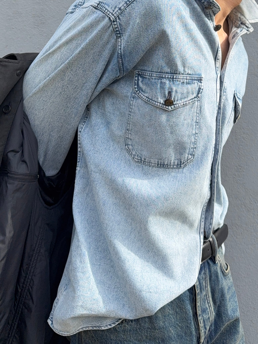 Armani 1990s Relaxed Denim Shirt - Size L