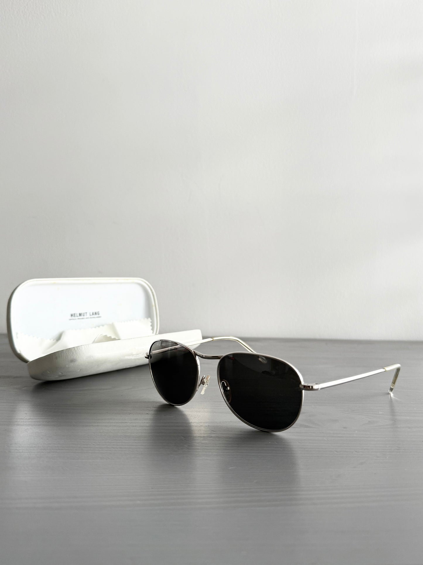 Helmut Lang 1999 Titanium Aviator Sunglasses