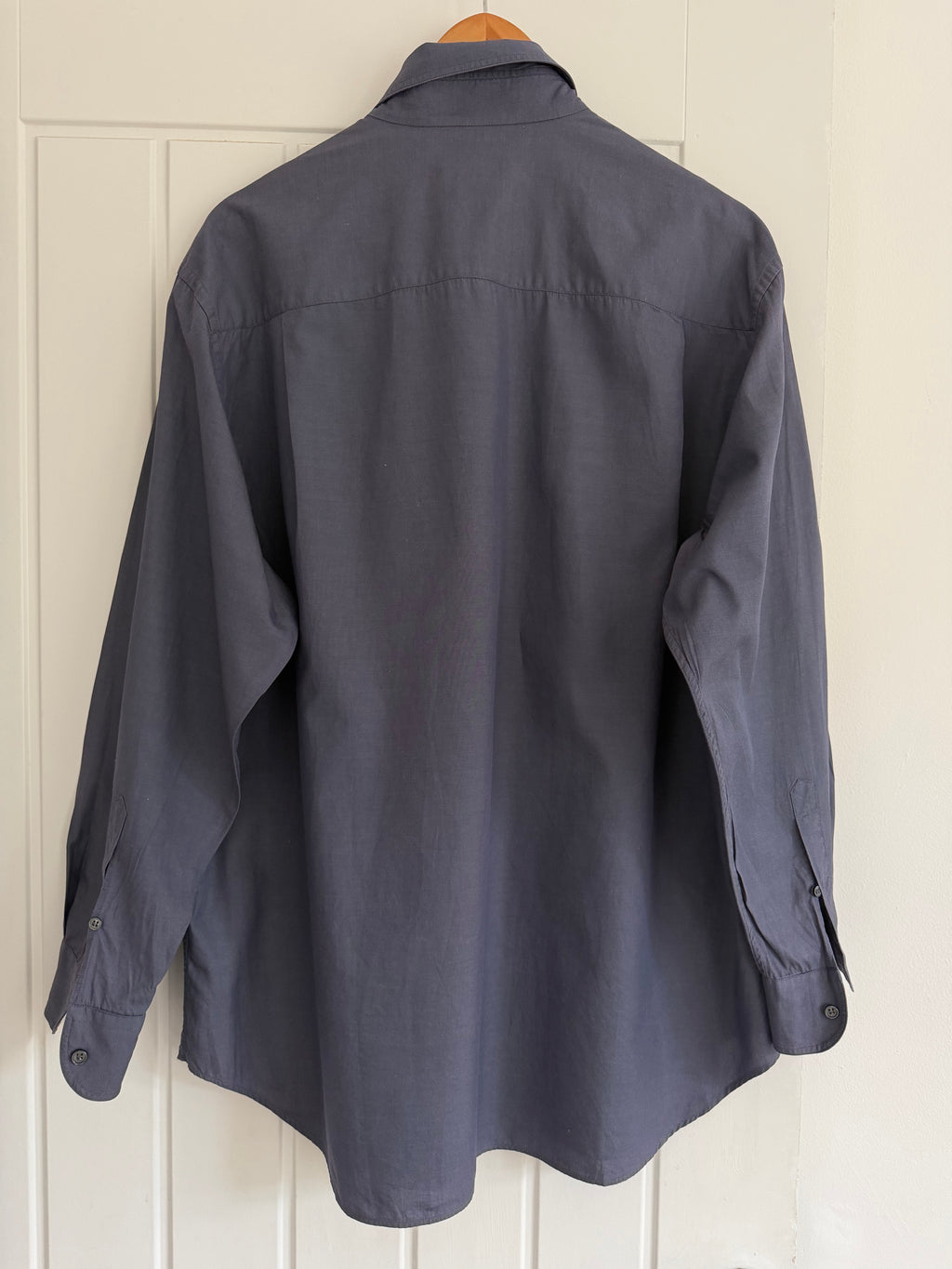 Giorgio Armani 1980s Cotton Shirt Midnight Blue - Size L