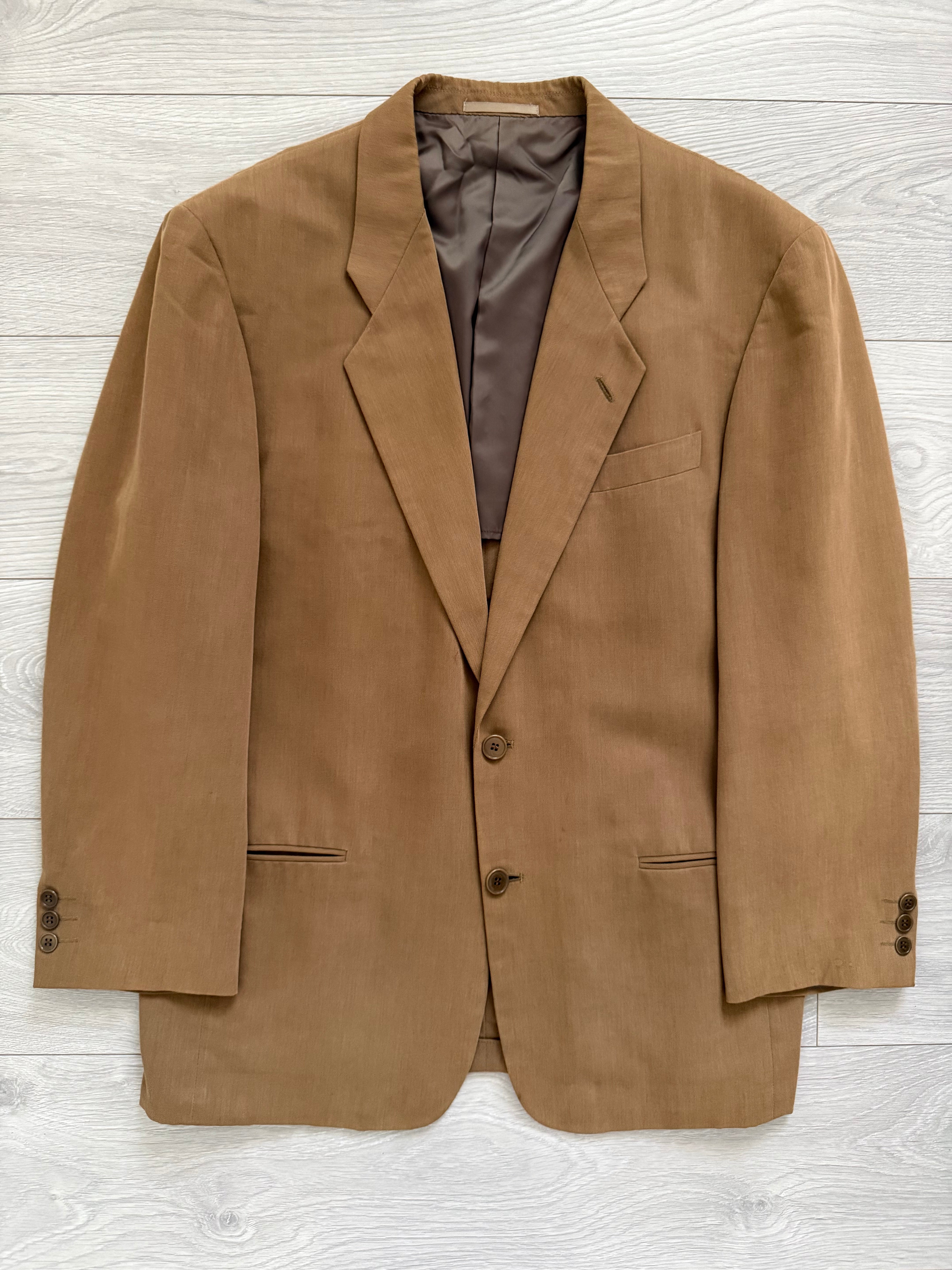 Emporio Armani 1990s 2B Wool Cotton Brown Sports Jacket Blazer