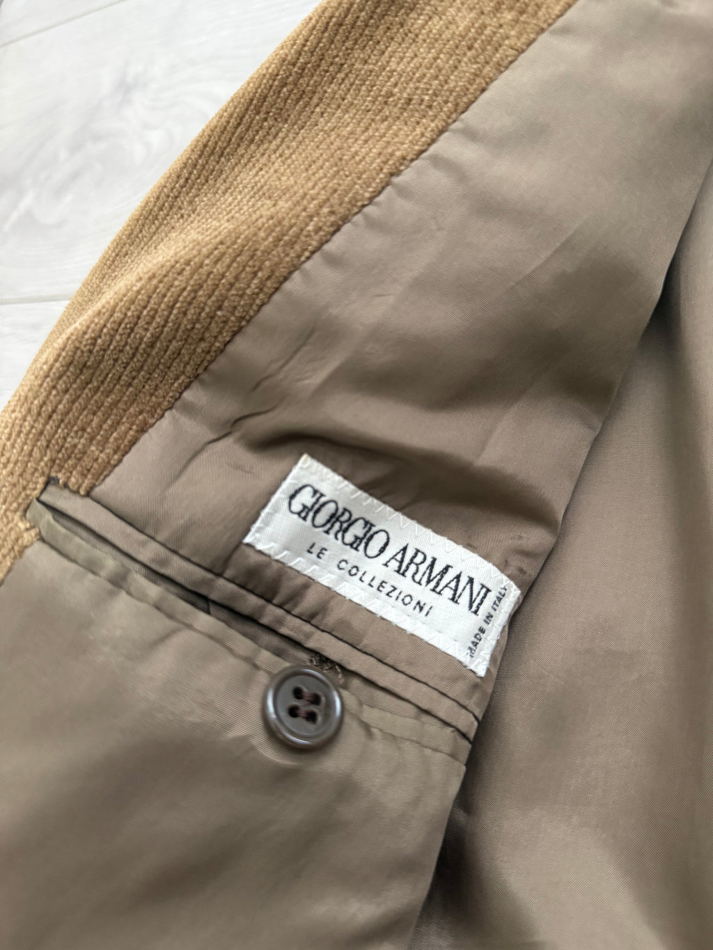 Giorgio Armani 1980s Corduroy Honey Brown Sports Jacket Blazer - Size M