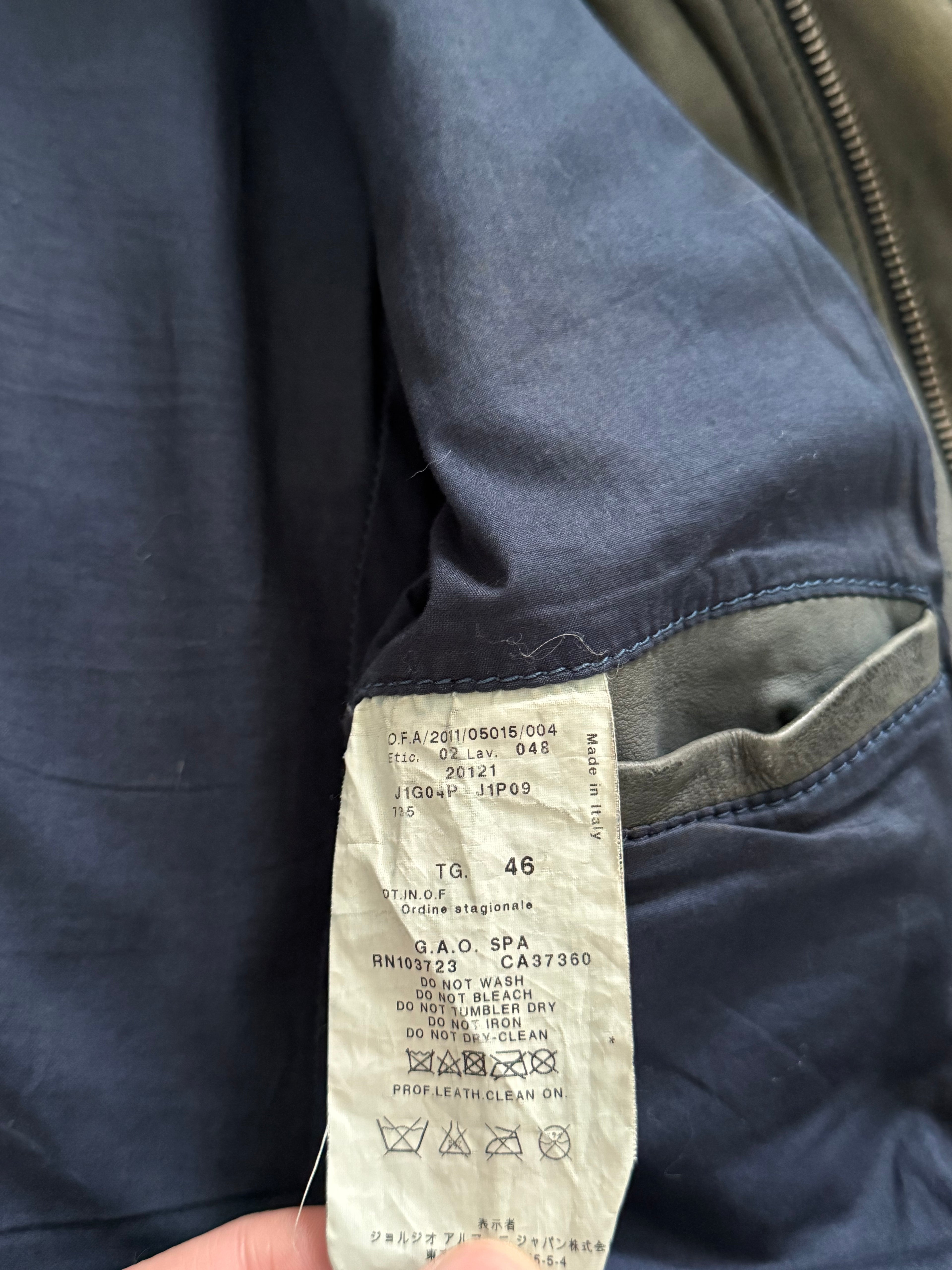 Emporio Armani FW2011 Overdyed Leather Jacket - Size S