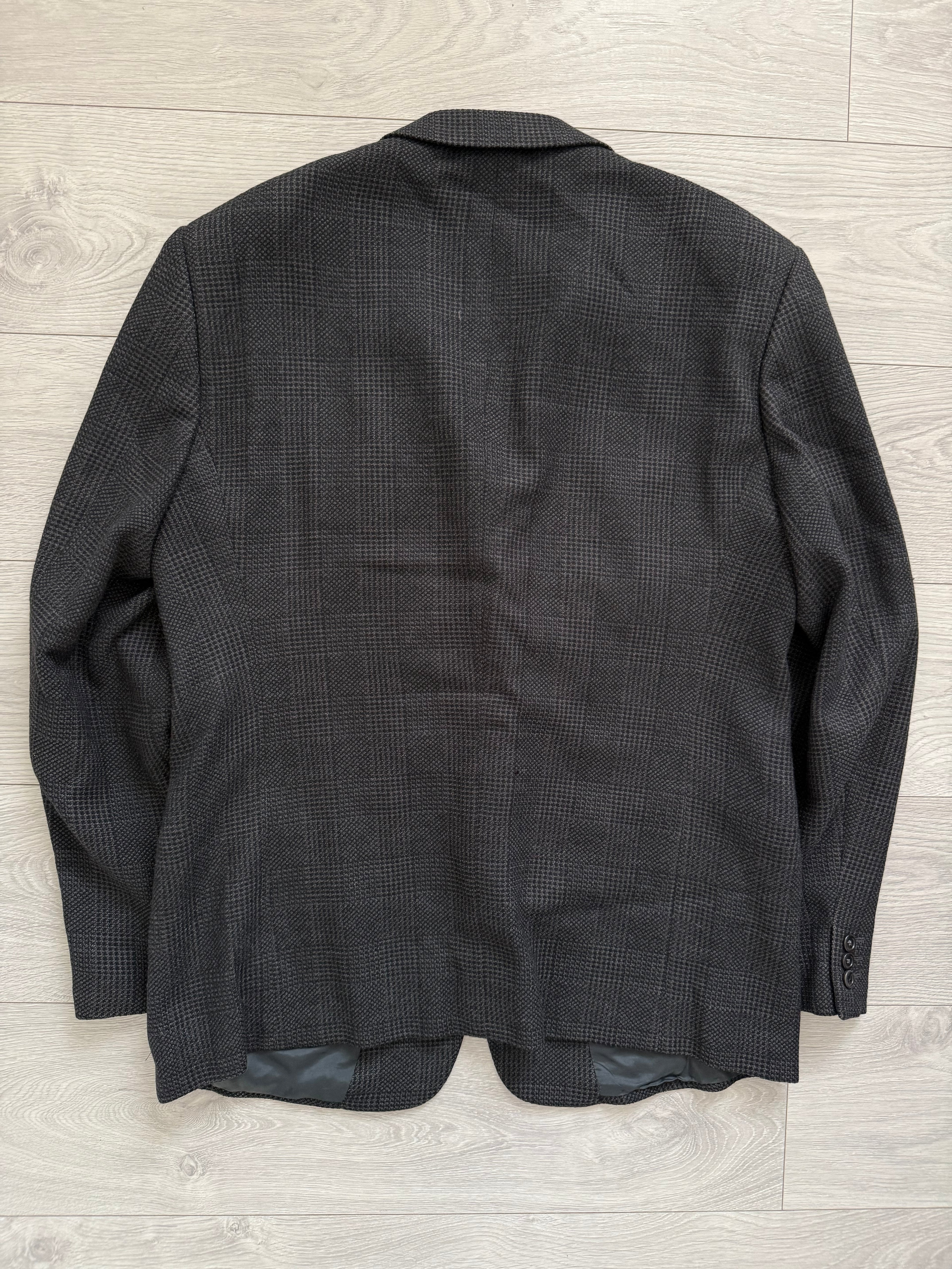 Armani 1990s 2B Grey Wool Check Sport Jacket Blazer - Size XXL