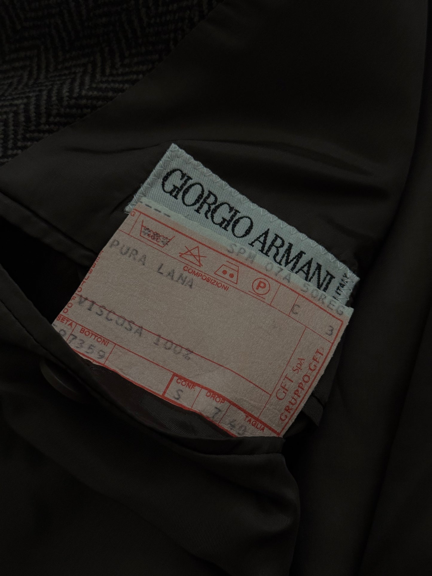 Giorgio Armani 1990s Tweed Wool 3B Blazer Jacket - Size XL