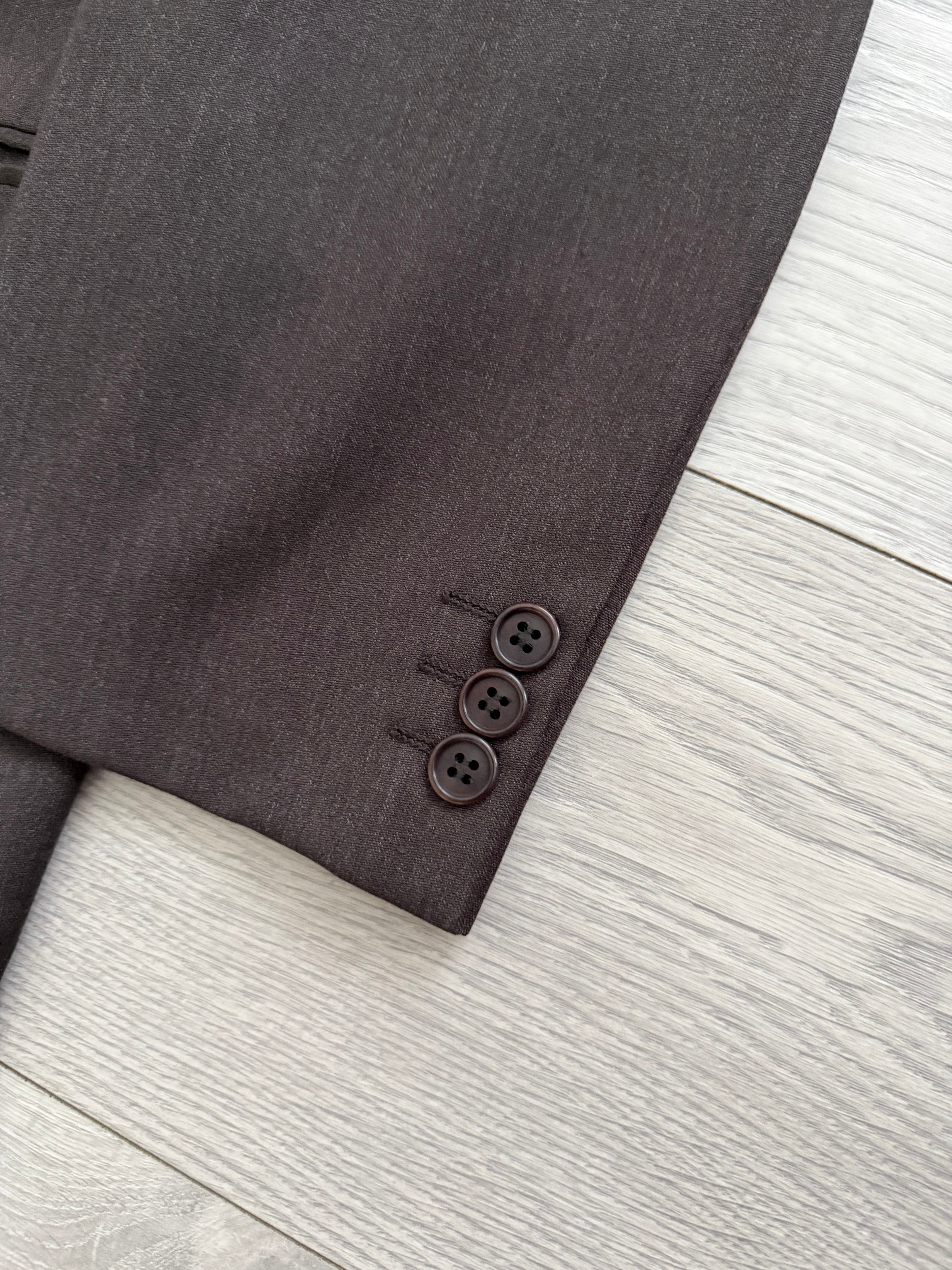 Giorgio Armani 1980s 3B Brown Double-Pleated Wool Suit - Size XL Jacket / 32" Waist