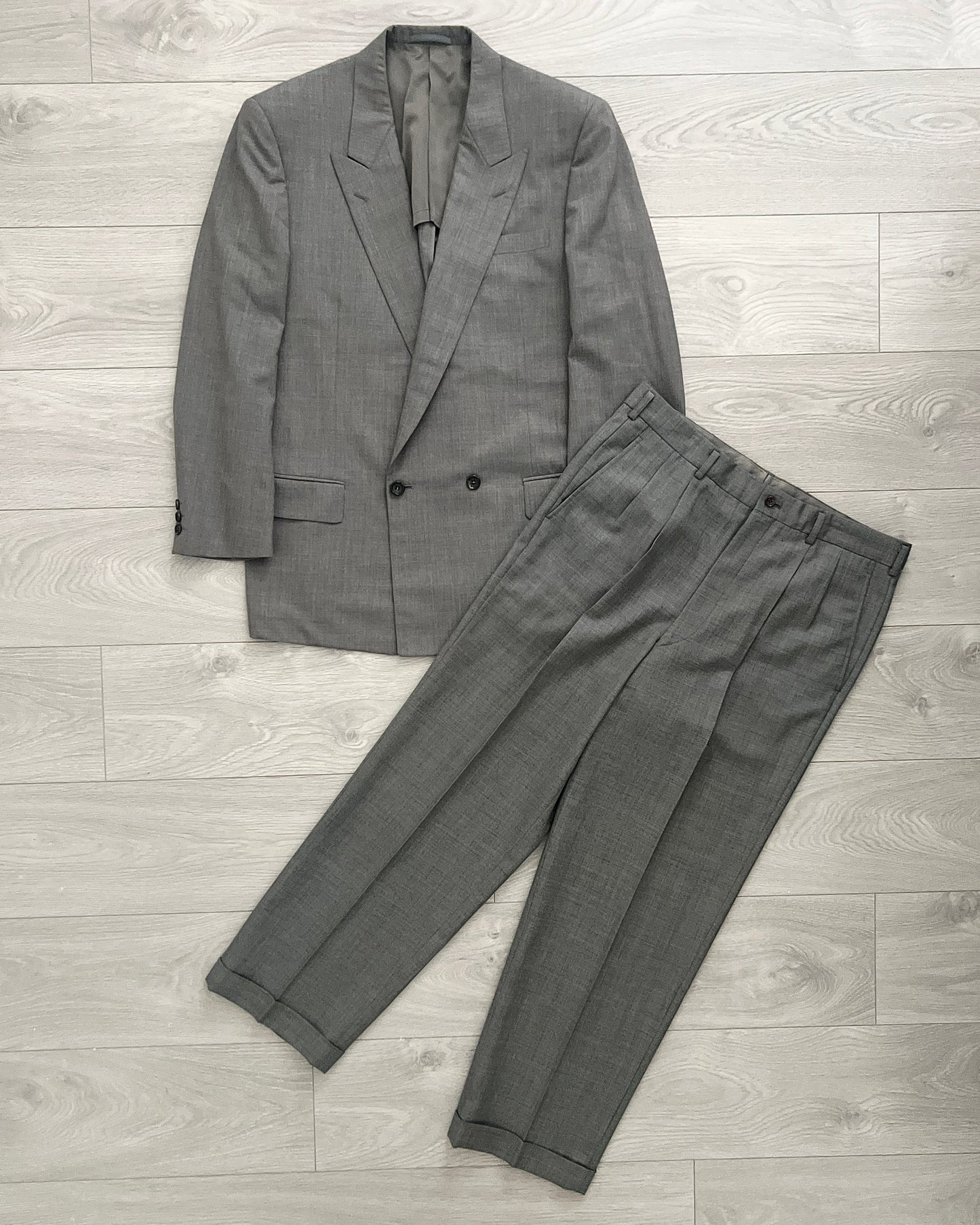 Comme Des Garcons Homme Deux 1990s Wool Pleated Suit - Size L Jacket / 34 Waist