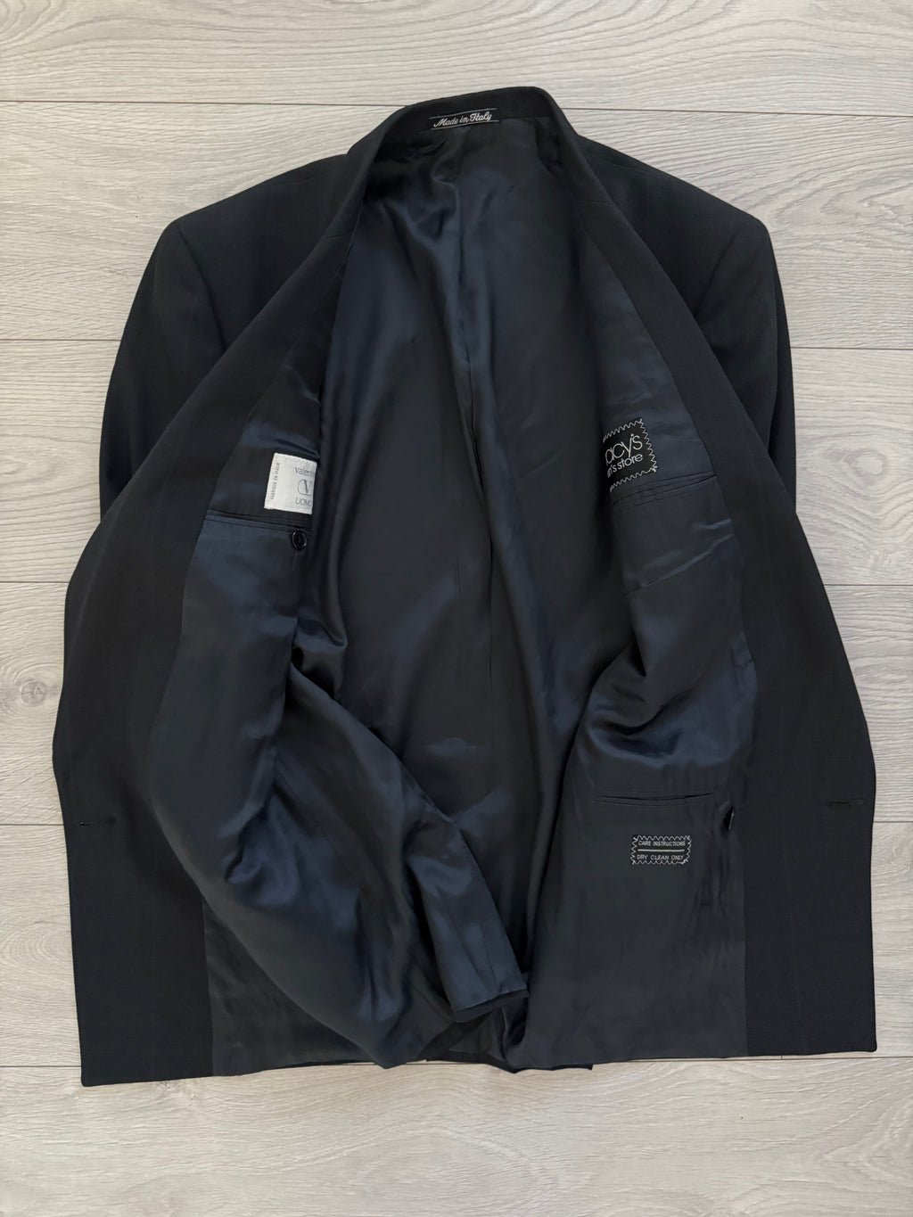 Valentino 1980s Double Breasted Peaked Lapel Wool Sports Blazer Jacket - Size S